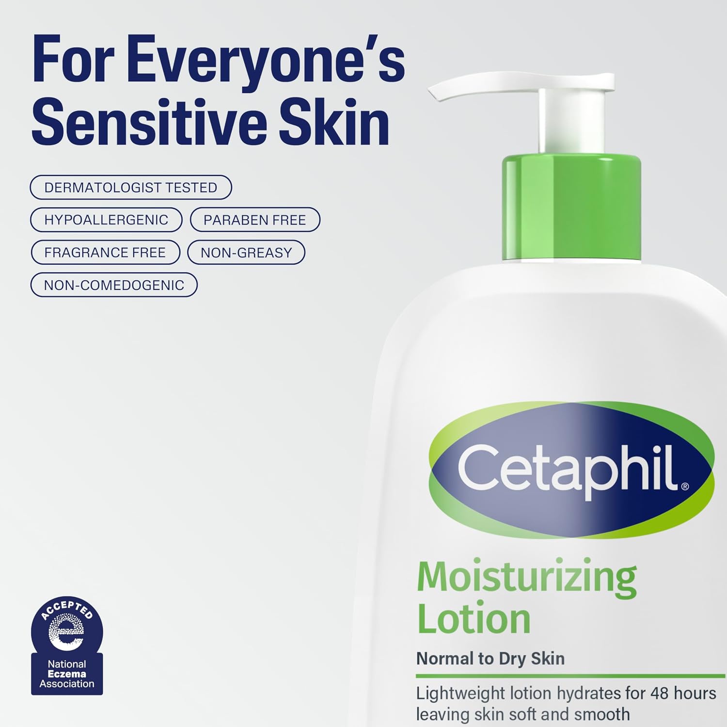 Cetaphil Moisturizing Face & Body Lotion, Sensitive Skin, 20oz | Fragrance-Free, Hypoallergenic, Non-Comedogenic, Hydrates Dry Sensitive Skin, Dermatologist Recommended, Large 20 Oz - Image 7