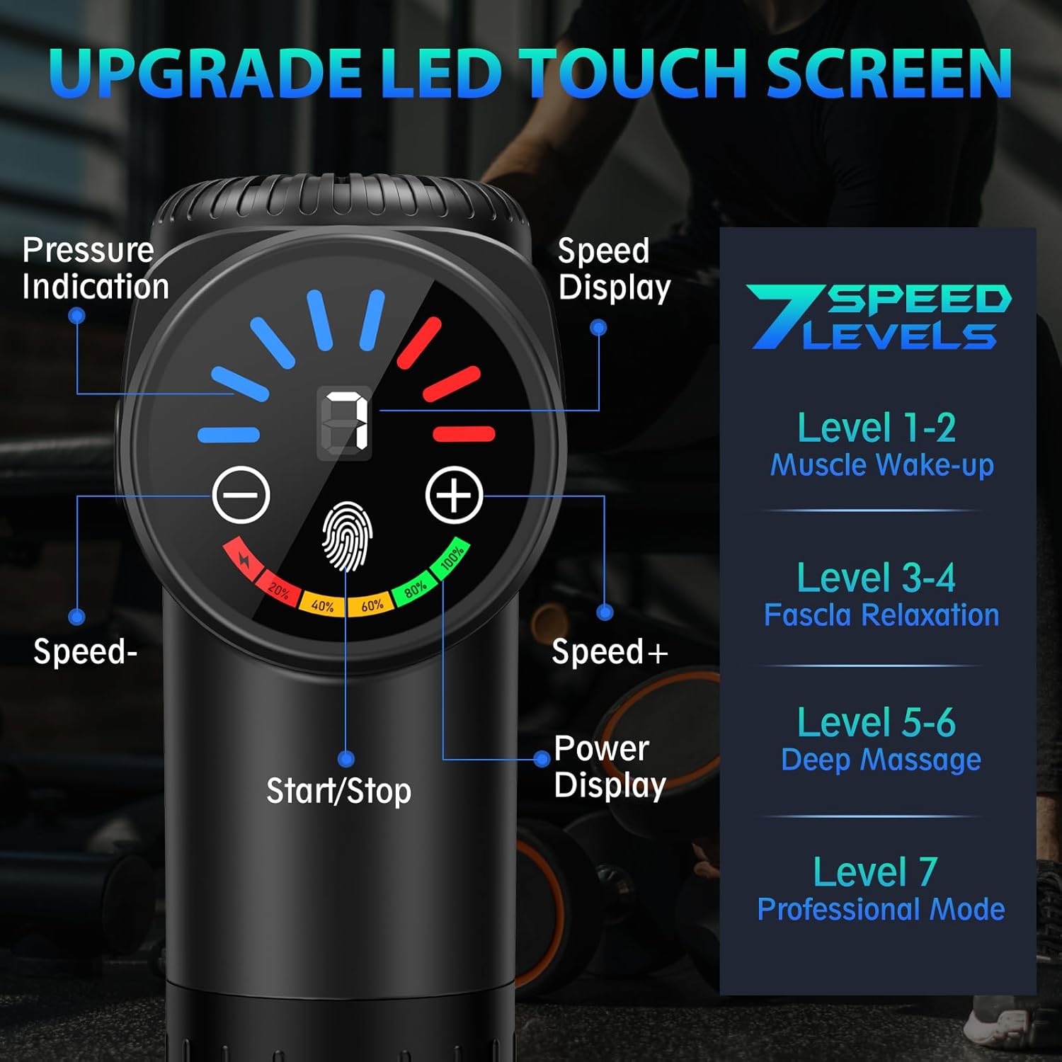 TOLOCO Massage Gun, Deep Tissue Back Massage for Athletes for Pain Relief, Percussion Massager with 10 Massages Heads & Silent Brushless Motor, Relaxation Gifts for Men Women, Black - Image 2