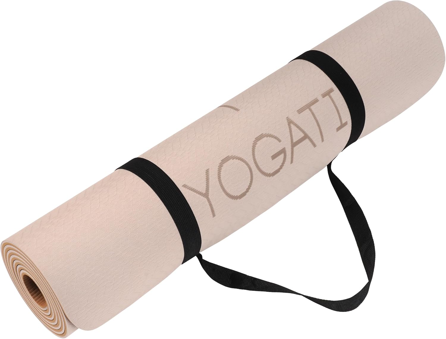 YOGATI® Yoga Mat with Strap with Alignment Lines. Home Workout Mat for Women, Men and Kids. Thick Non Slip Yoga Mat for Pilates and Fitness. Brown, Pink and Purple Yoga Mats - Image 6