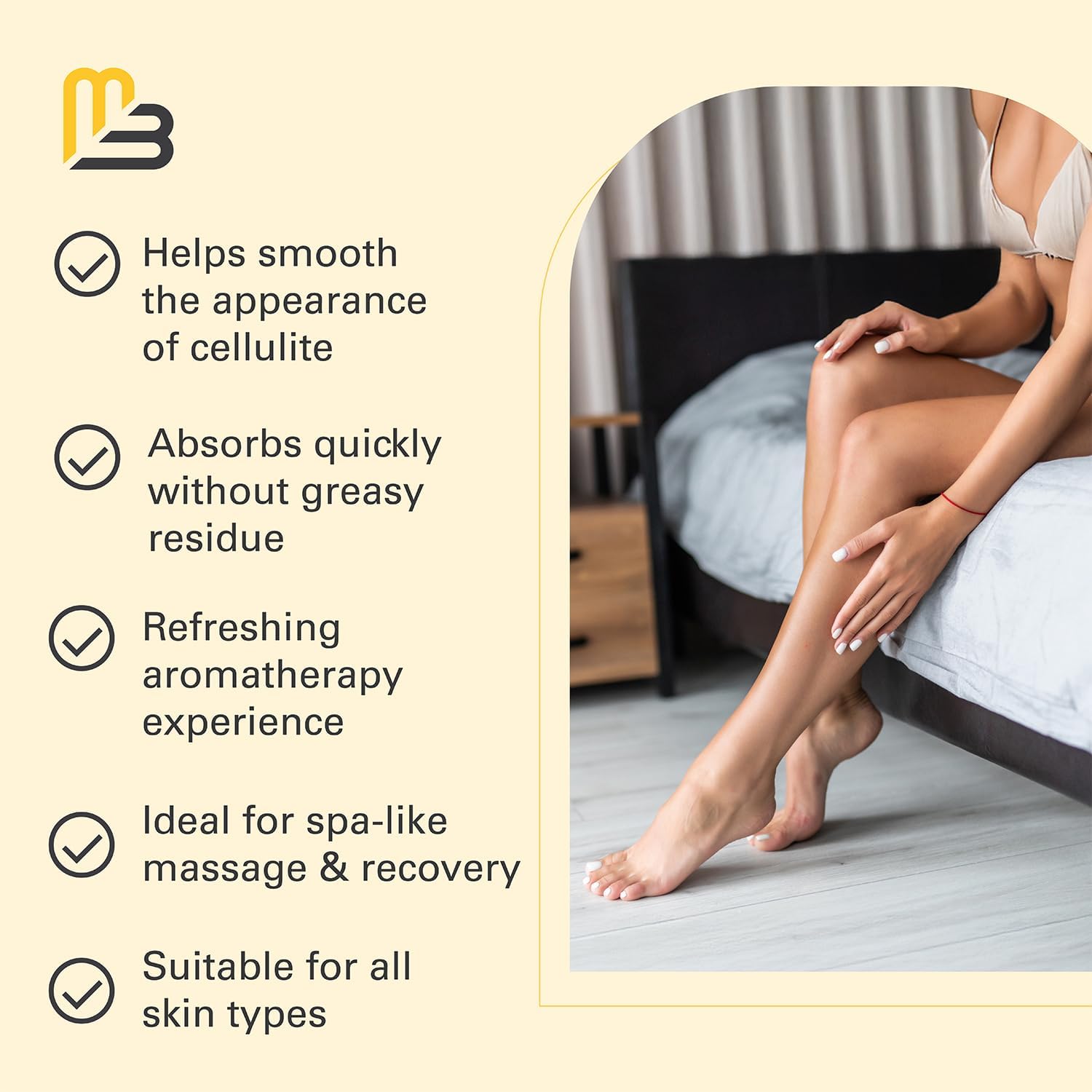 Firming Body Massage Oil with Collagen for Cellulite, 8 fl oz by M3 | With Stem Cell Extract, Helps Smooth Cellulite Appearance & Improve Skin Texture, Aromatherapy Body Oil for Legs & Full Body - Image 4