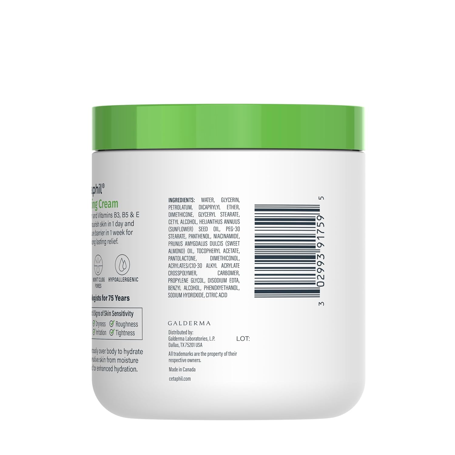 Cetaphil Moisturizing Cream, Face & Body Lotion Dry Sensitive Skin, 20oz | Fragrance-Free, Non-Comedogenic, Non-Greasy, Hydrates Very Dry Sensitive Skin, Dermatologist Recommended, 20 Oz Value Size - Image 9