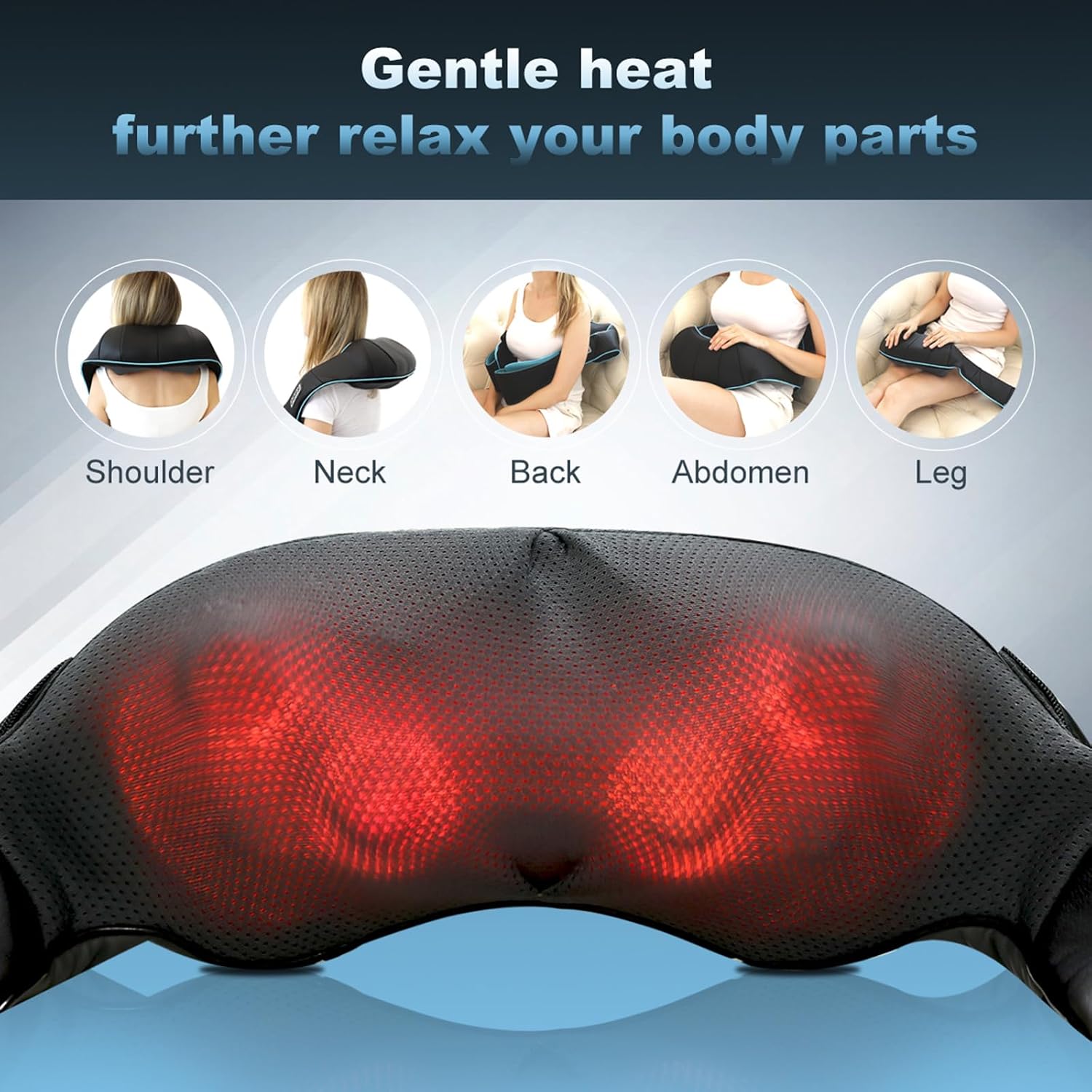 Mo Cuishle Shiatsu Back Shoulder and Neck Massager with Heat, Electric Deep Tissue 4D Kneading Massage, Best Gifts for Women Men Mom Dad, Fathers Day, Mothers Day, Christmas Gifts - Image 4