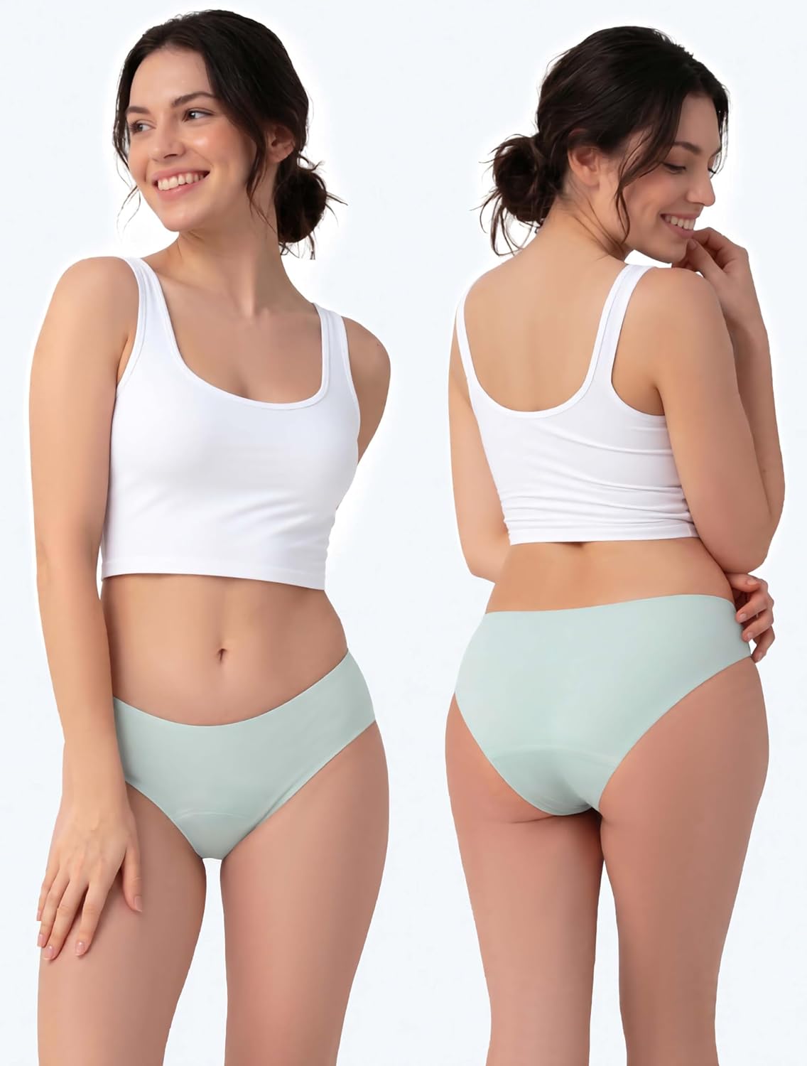 TIICHOO Seamless Period Underwear for Women Leakproof Bikini Panties 5 Pack | 30ml Regular Absorbency - Absorbent Menstrual Protection - No Show No VPL - Light to Moderate Flow - Reusable And Washable - Image 2
