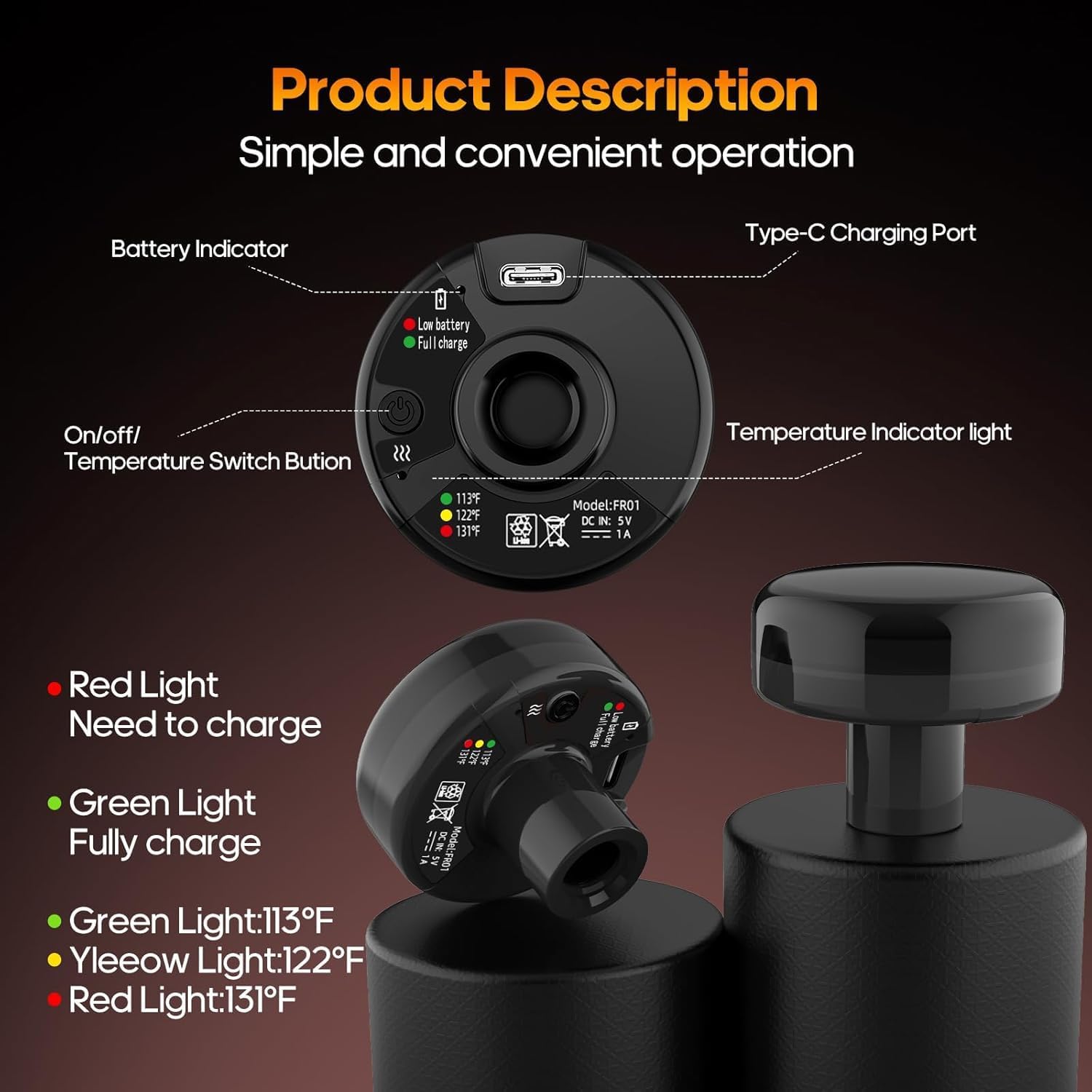 Massage Gun with Heat Massager Deep Tissue Muscle Massager Gifts for Men | Back Massager for Athletes for Pain Relief Percussion Handheld Massage Gun Birthday Gifts for Him 7Heads&Silent Carrying case - Image 6