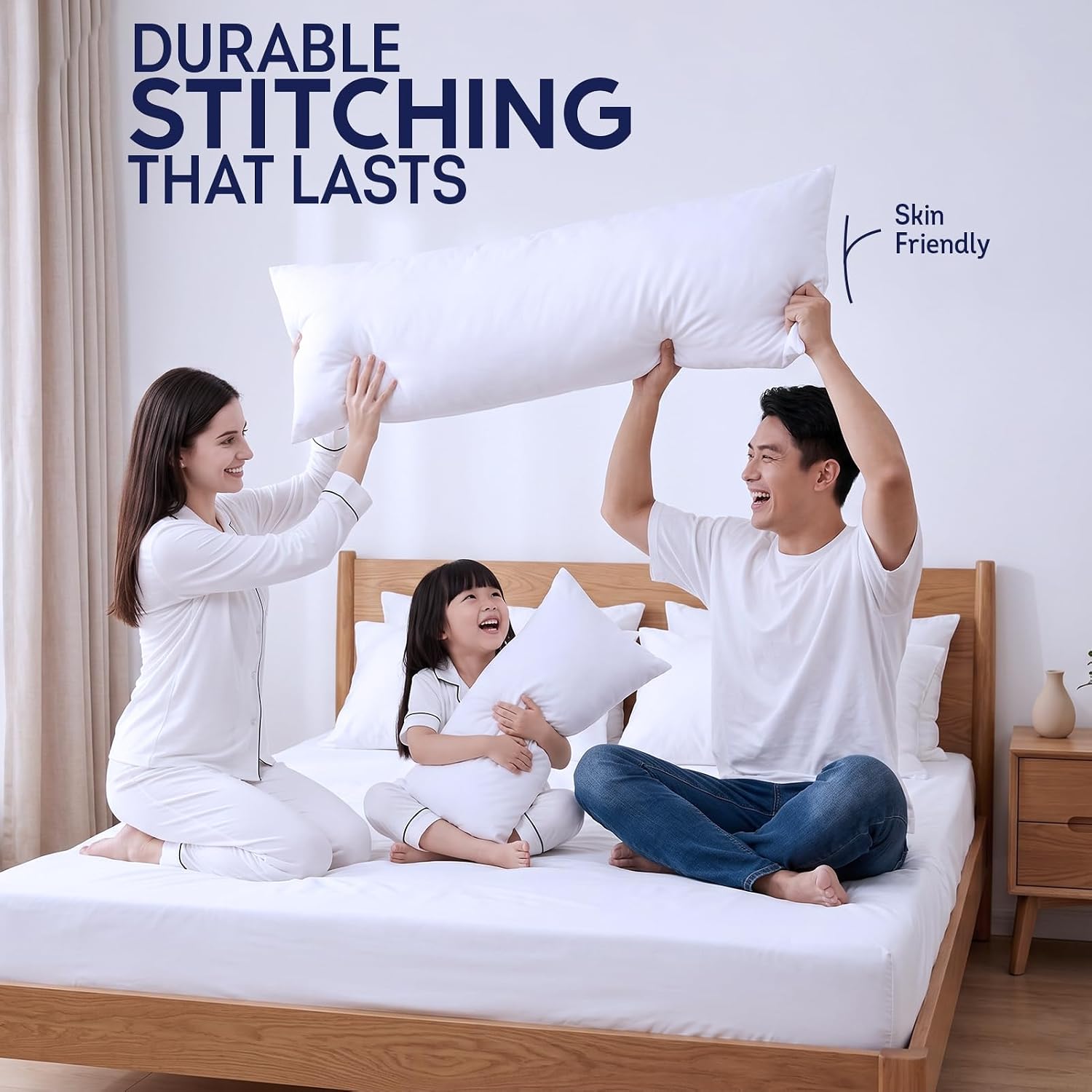 DOWNCOOL Large Body Pillow Insert- Breathable Full Body Pillow for Side Sleeper - Soft Long Bed Pillow for Adults - 20 x 54 inch (White) - Image 6