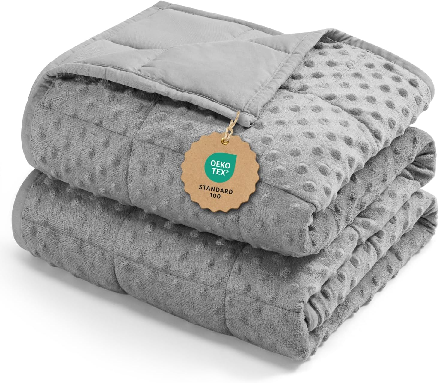 15lbs Weighted Blanket for Adults, 60"x80" Queen Size Heavy Blankets | Soft Raised Minky Dot Texture, Reversible Cooling & Cozy for All Seasons, 7-Layer Design for Even Weight, Machine Washable