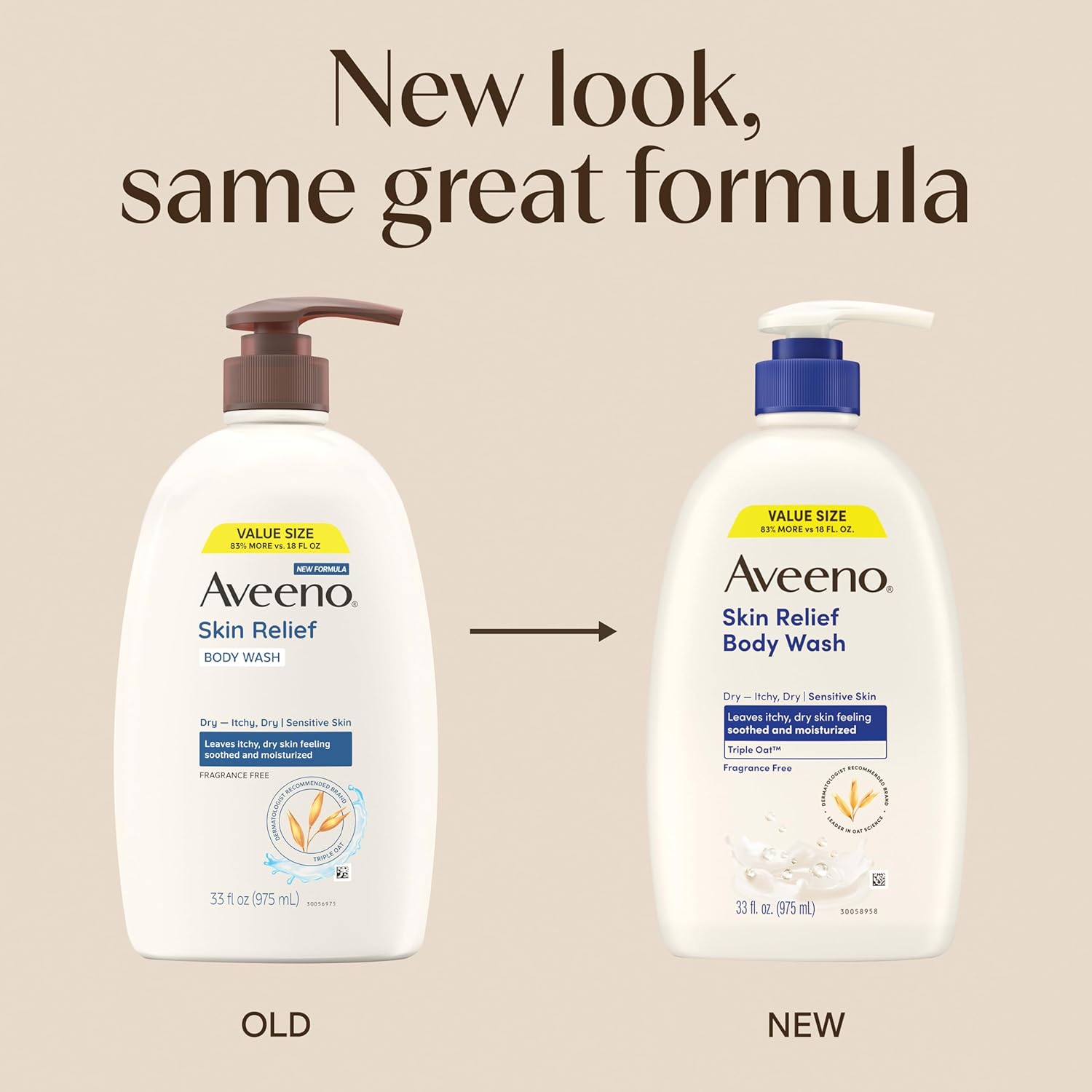 Aveeno Skin Relief Body Wash with Triple Oat Complex, Fragrance-Free, Gentle Daily Body Wash for Sensitive Skin Leaves Itchy, Dry Skin Feeling Soothed & Moisturized, Value Size 33 Fl Oz - Image 2