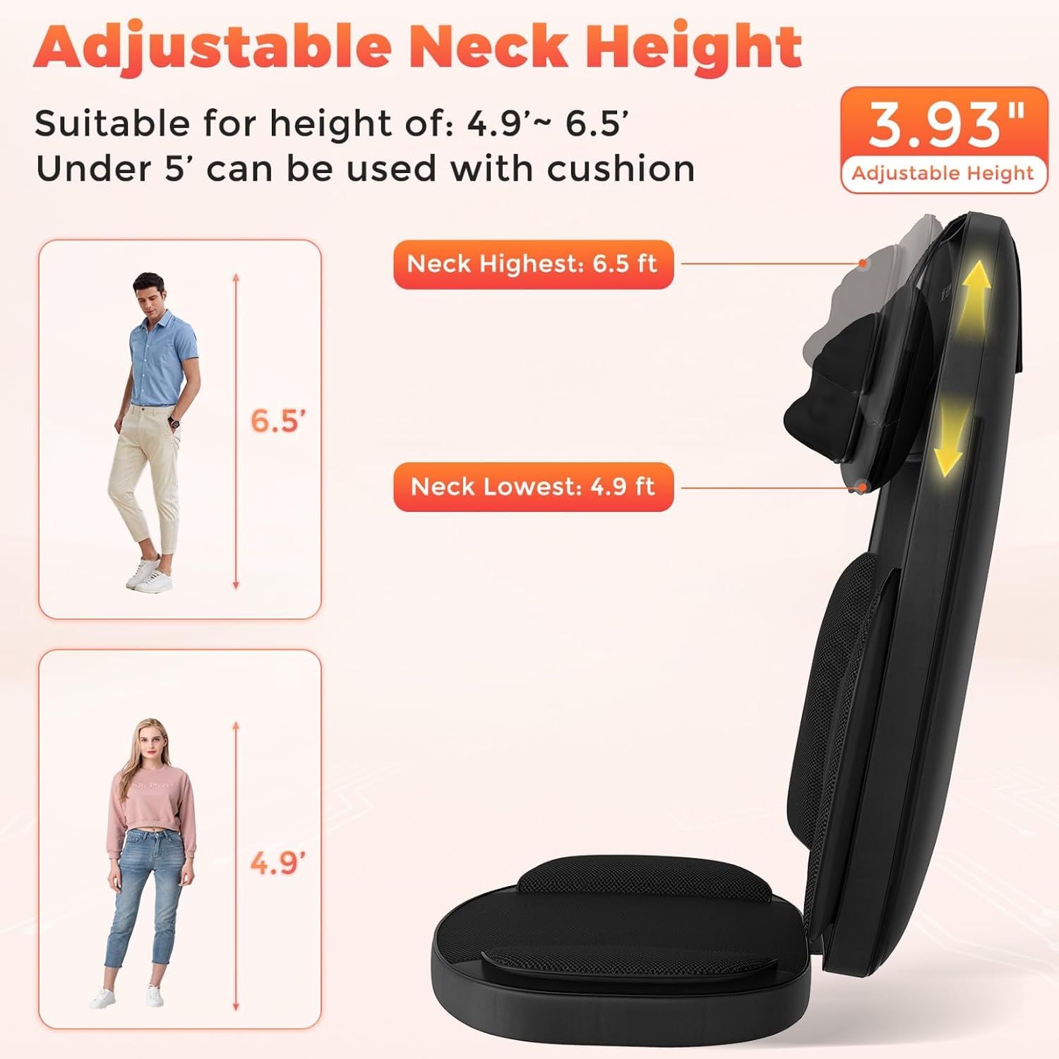 Shiatsu Neck and Back Massager for Pain Relief Deep Tissue, 8D Kneading Massage Chair Pad with Heat, Home Office, Relaxation Gifts for Men Women - Image 5
