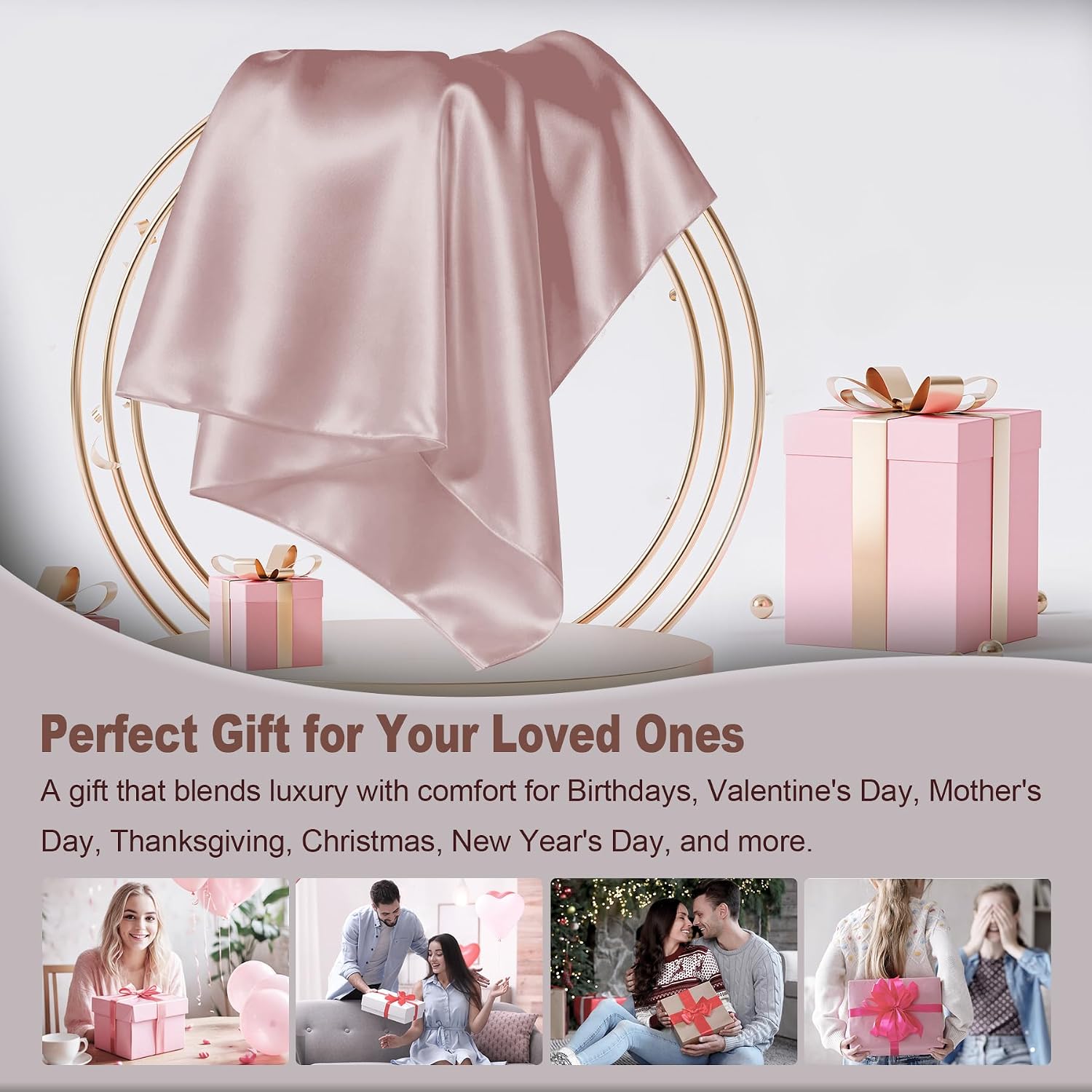 LYSHIN Pink Silk Pillowcase Standard Size with Hidden Zipper | 19 Momme Mulberry Silk Pillow Cases for Skin and Hair, Anti-Acne, Hypoallergenic, Cooling, Beauty Sleep, Gifts for Women - Image 6