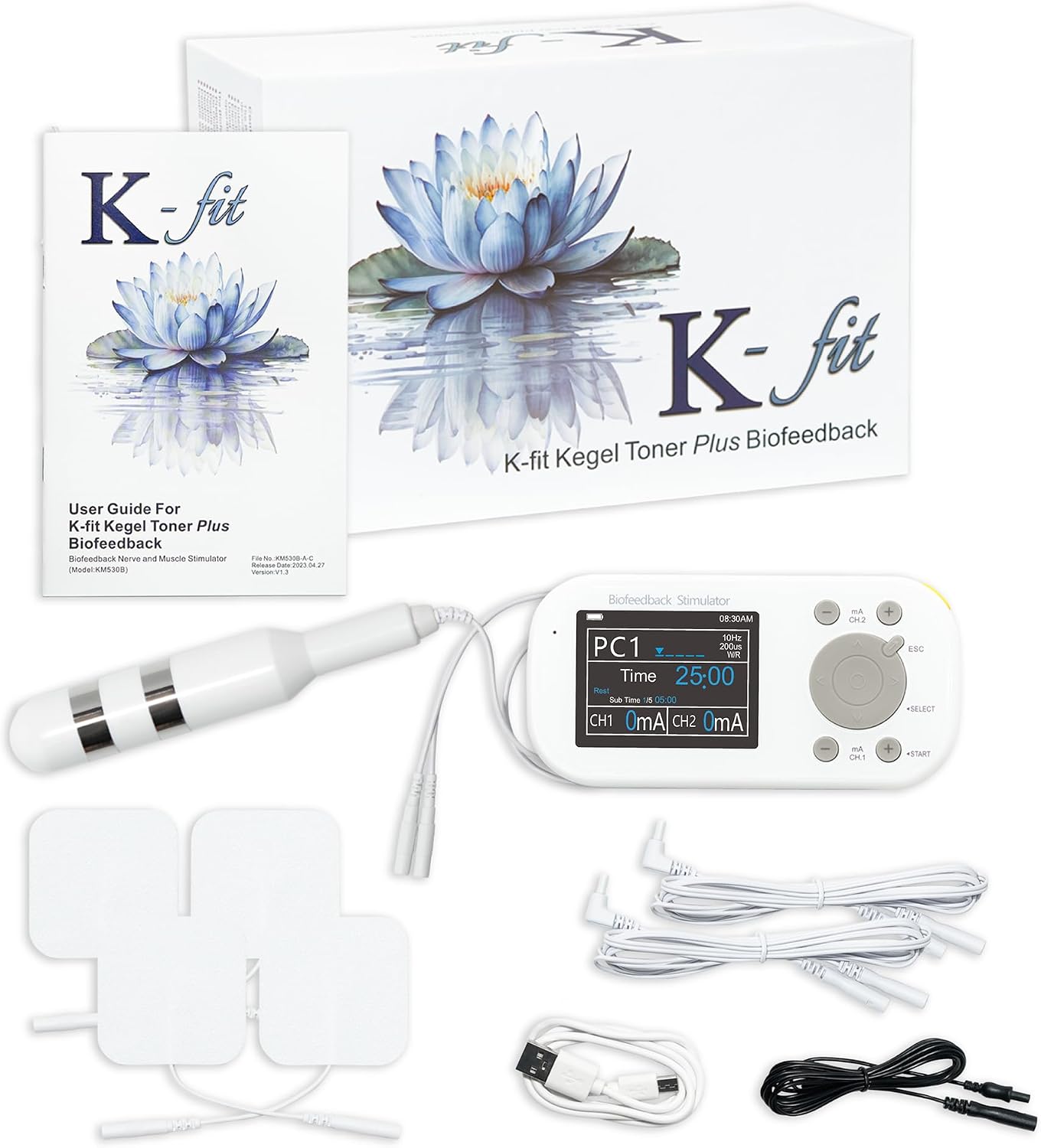 Kegel Toner Plus Biofeedback - Pelvic Floor Exercise Device for Toning and Strengthening, Incontinence - 22 Preset Stim Programs, 6 Biofeedback Games, Full Color LCD Screen, Rechargeable - Image 8