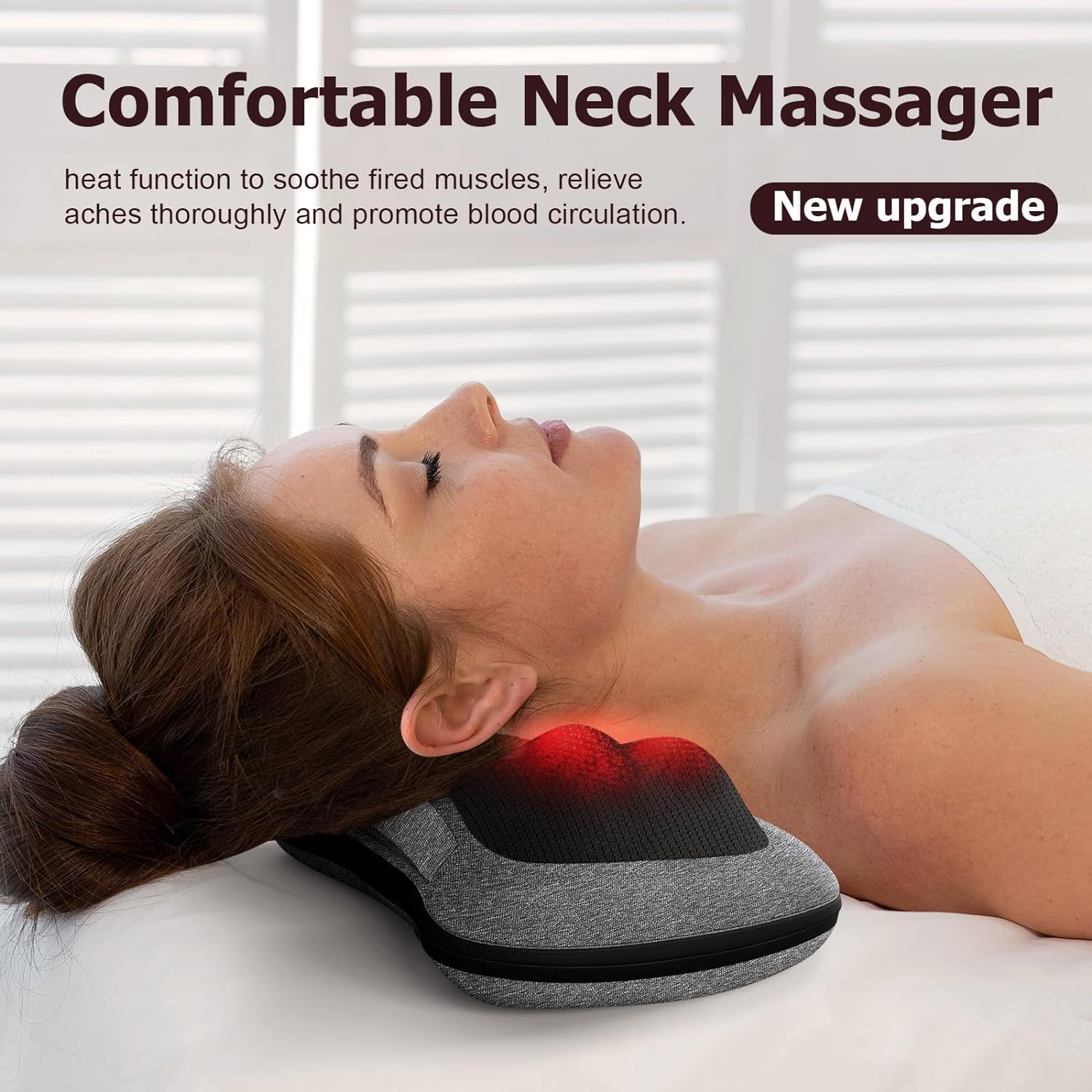 VIKTOR JURGEN Shiatsu Back Massager with Heat, Deep Tissue for Pain Relief | Electric 3D Kneading Massage Pillow for Neck, Shoulder, Back, Christmas for Men Women Dad Wife Mom Gifts (NOT Cordless) - Image 2