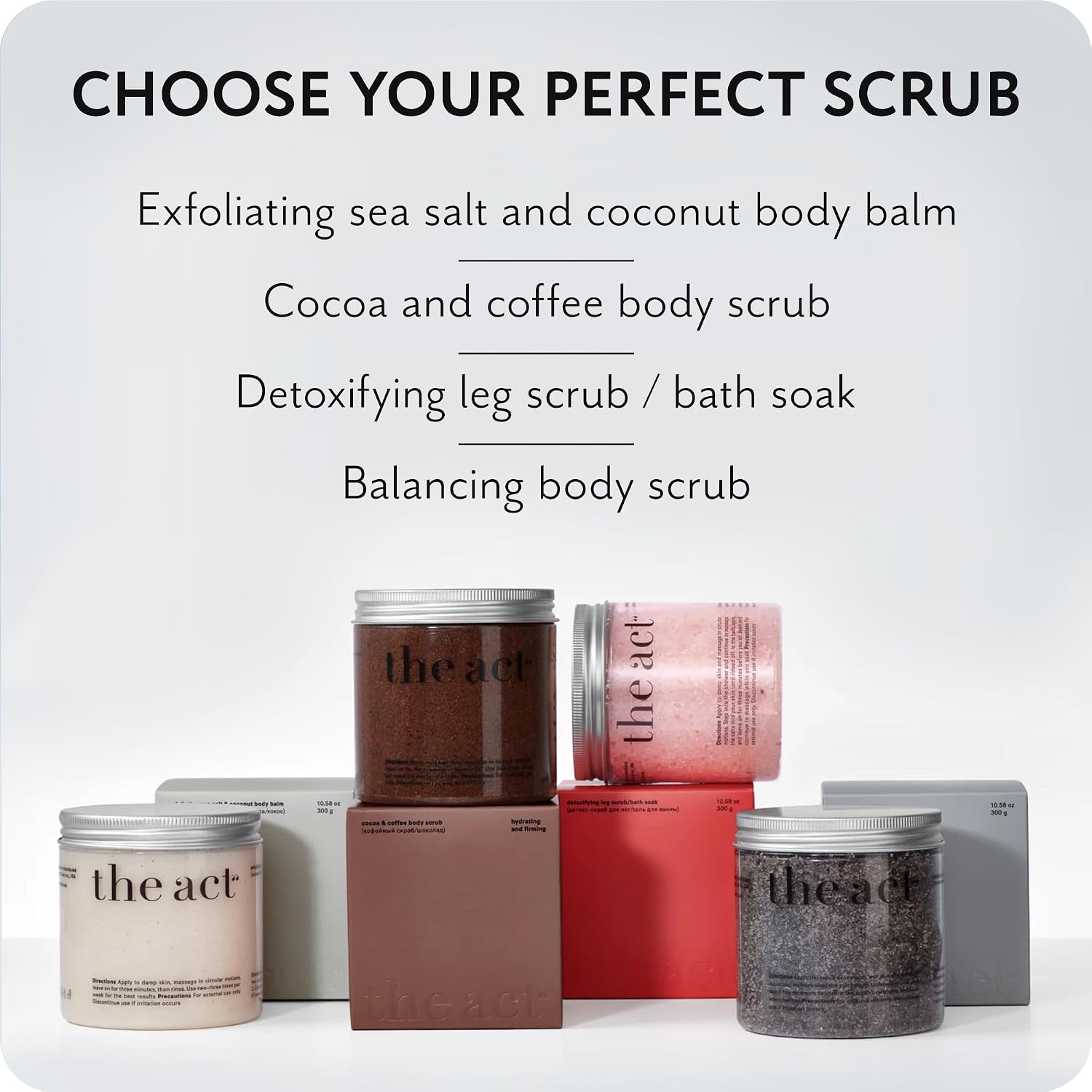 THE ACT Coffee Body Scrub with Salt & Cocoa – Exfoliating Scrub for Cellulite, Stretch Marks, Ingrown Hair – Organic Moisturizing Body Scrub with Vitamin E & Menthol – Gift for Women & Men, 10.58 Oz - Image 7