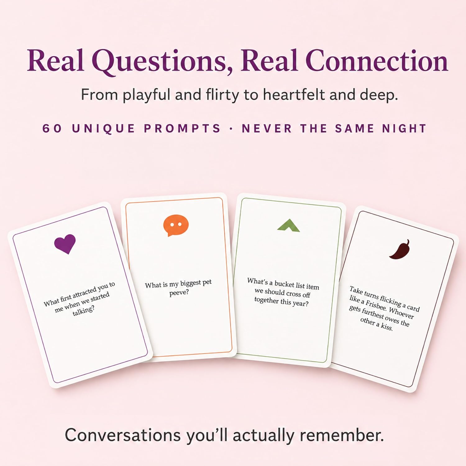 Fun & Romantic Couples Card Game for Adults with 6 Categories | Relationship Conversation Game with Intimacy, Adventure & Real Talk Questions - Gift for Her, Him & Newlyweds - 60 Cards - Image 7