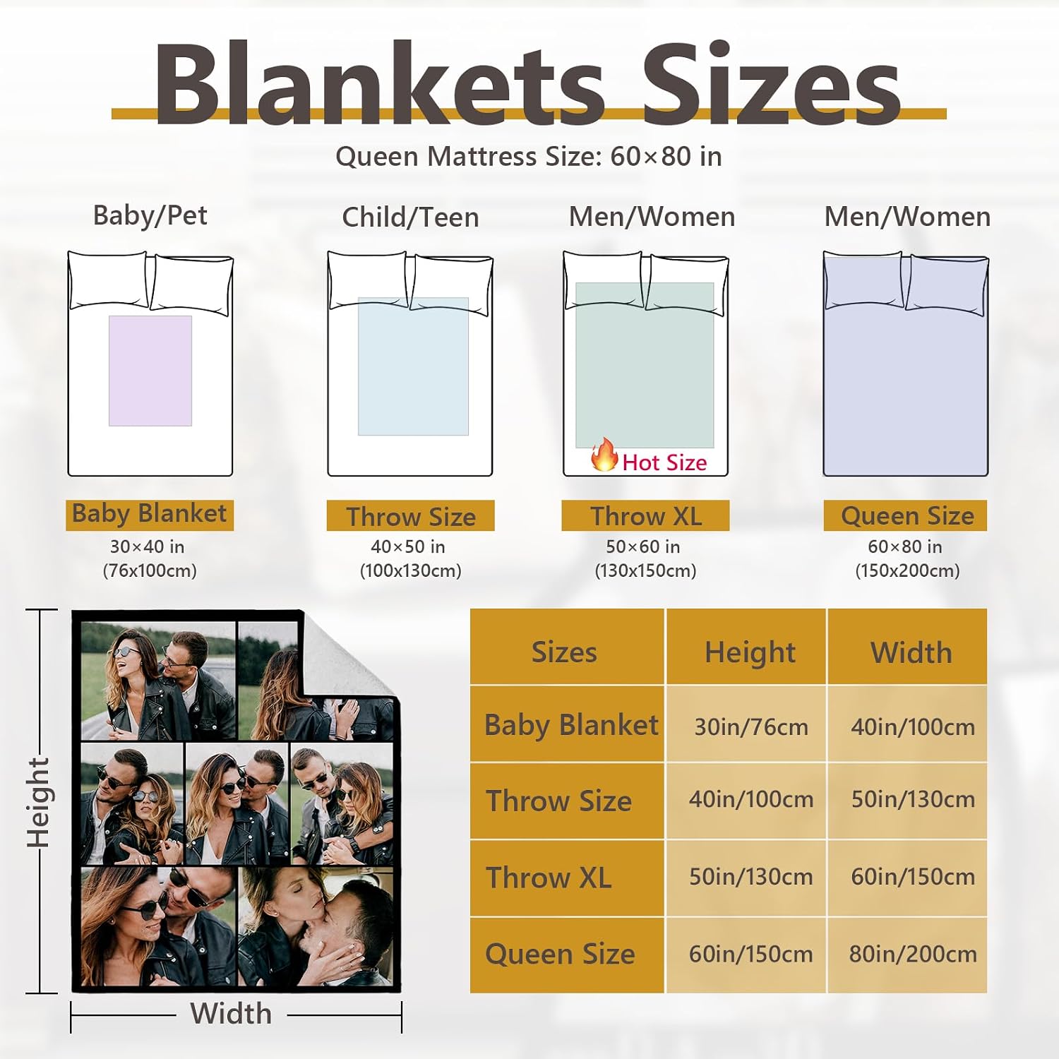 ICELIETE Custom Blanket with Picture Customized Fleece Photo Blanket for Couples Gifts Personalized Blankets and Throws Christmas Valentines Day Gifts for Boyfriend Girlfriend - Image 6