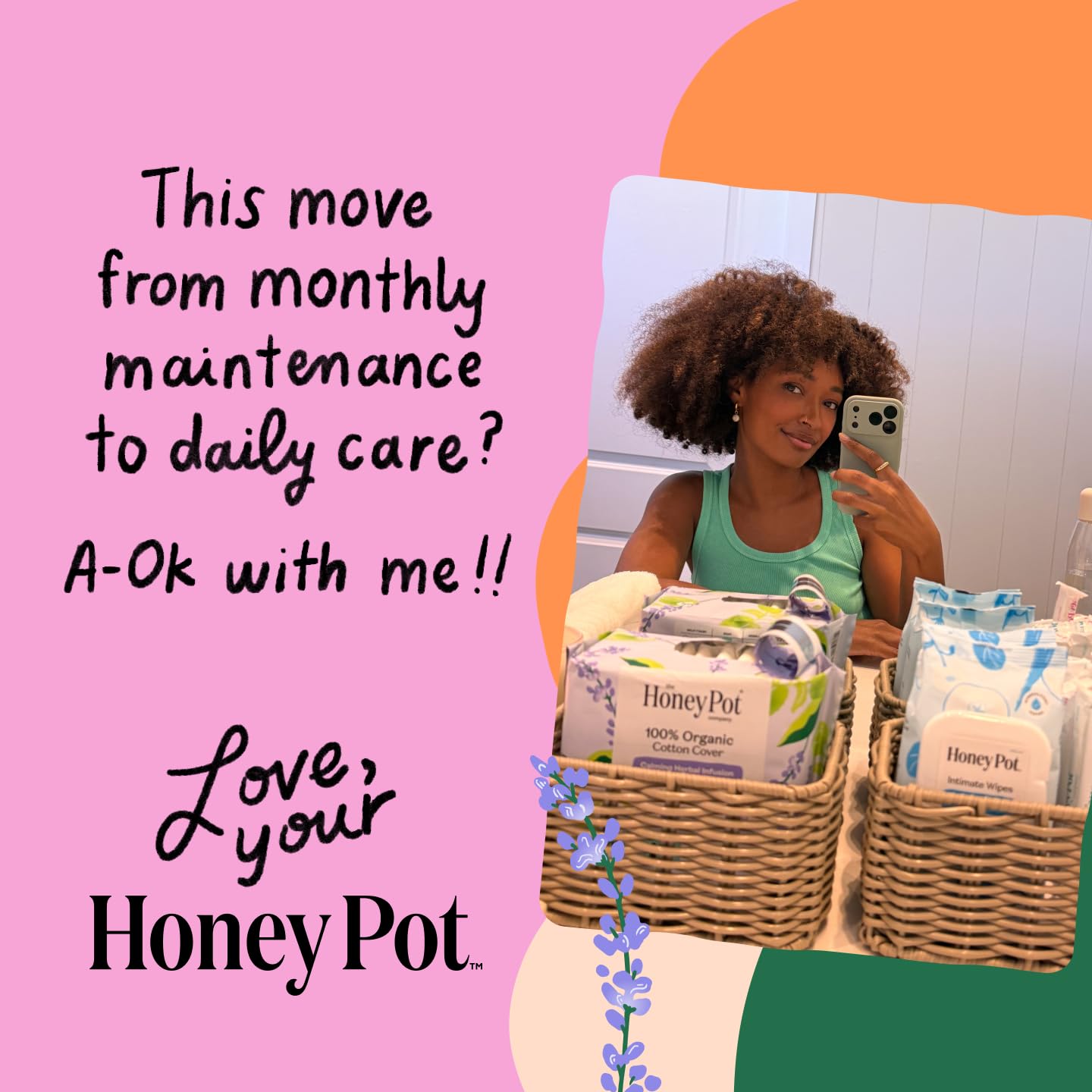 The Honey Pot Company - Feminine Wipes - Sensitive - pH Balanced | Herbal Infused Plant-Based Feminine Care for Sensitive Skin - Cleansing Wipes for Women - 30ct - Image 8
