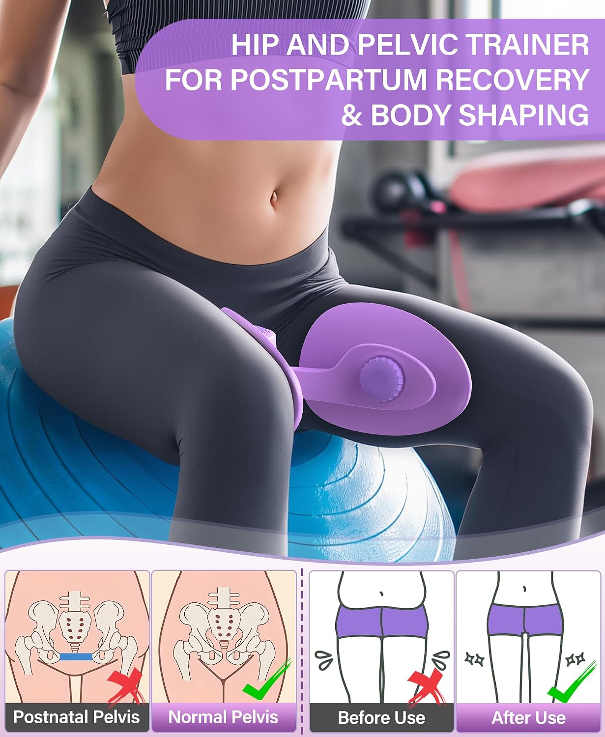 Kegel Exerciser Pelvic Floor Muscle Exercise Devices Inner Thigh Trainer | 35LB Resistance, Hip Strengthener & Abductor, Leg & Home Workout for Postpartum Recovery, Hip Exerciser for Women & Men - Image 5