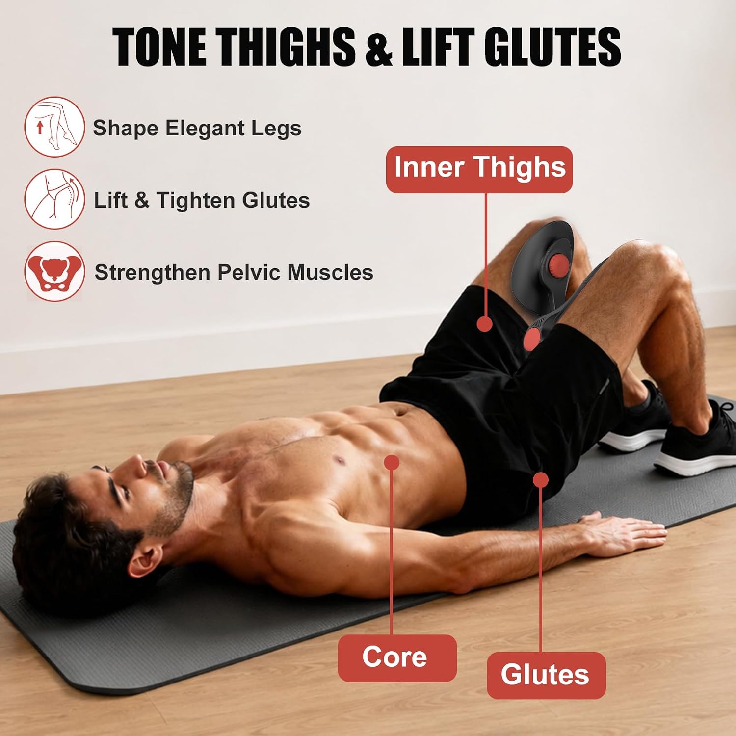 Pelvic Floor Exercise Devices 35lb Resistance Kegel Thigh Trainer with Band | Pelvic Floor Muscle Training, Inner Thigh Exerciser, Postpartum Recovery Support for Women, Suitable for Women and Men - Image 6