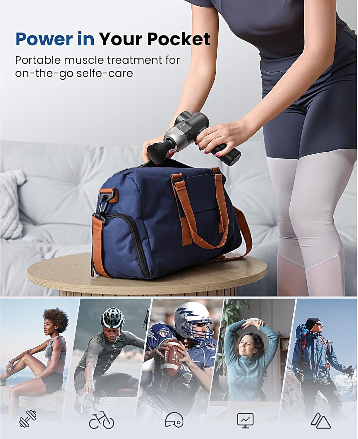BOB AND BRAD C2 Plus Massage Gun with Heat, Deep Tissue Percussion FSA Massager Gun for Athletes & Pain Relief, Electric Handheld Back Neck Shoulder Muscle Massager, HSA Eligible Gift - Image 7