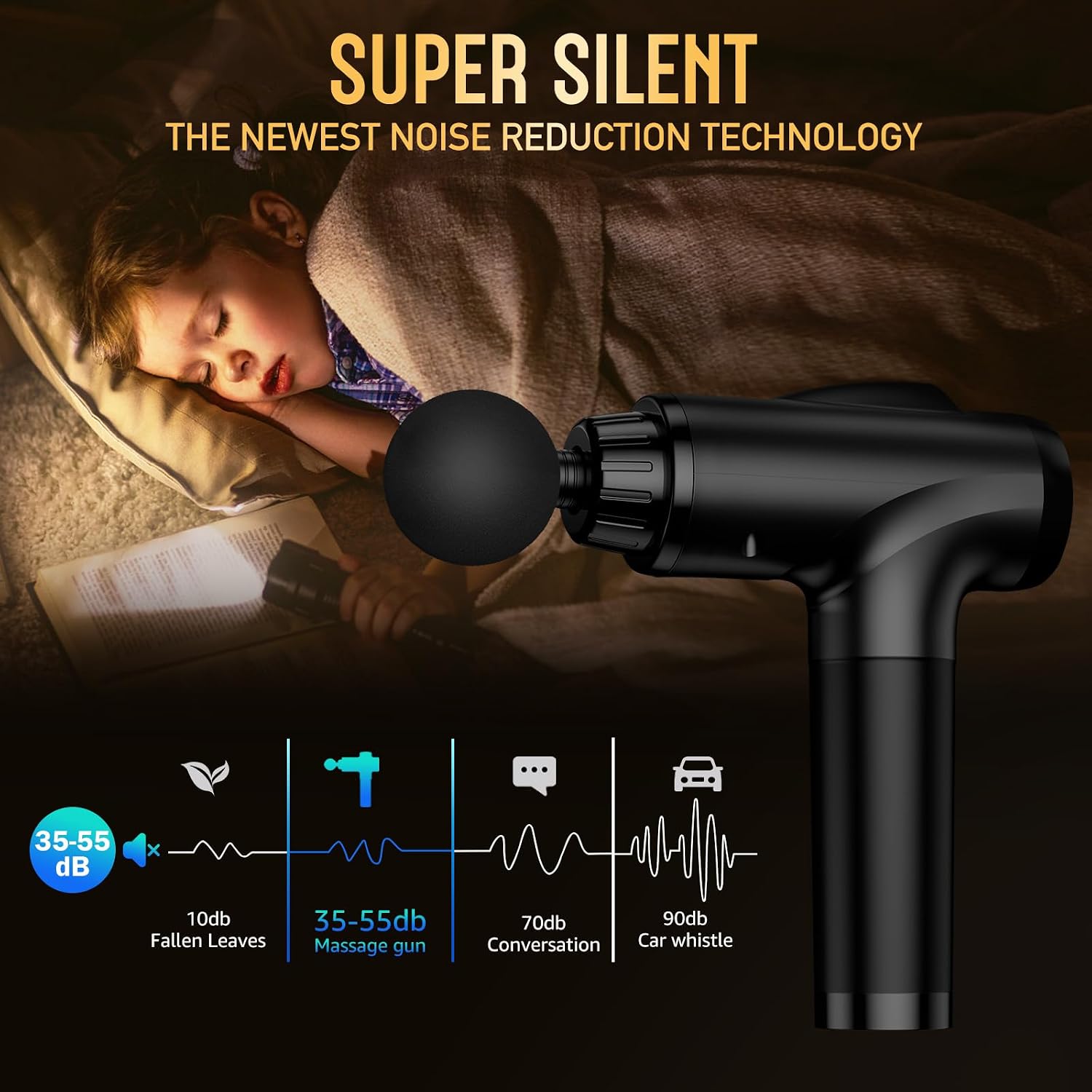 OLsky Massage Gun Deep Tissue 30 Speeds 9 Attachments Handheld (Black) | Electric Muscle Massager, High-intensity Percussion, Massage Device for Pain Relief, Quiet and Powerful, Ideal for Recovery - Image 5
