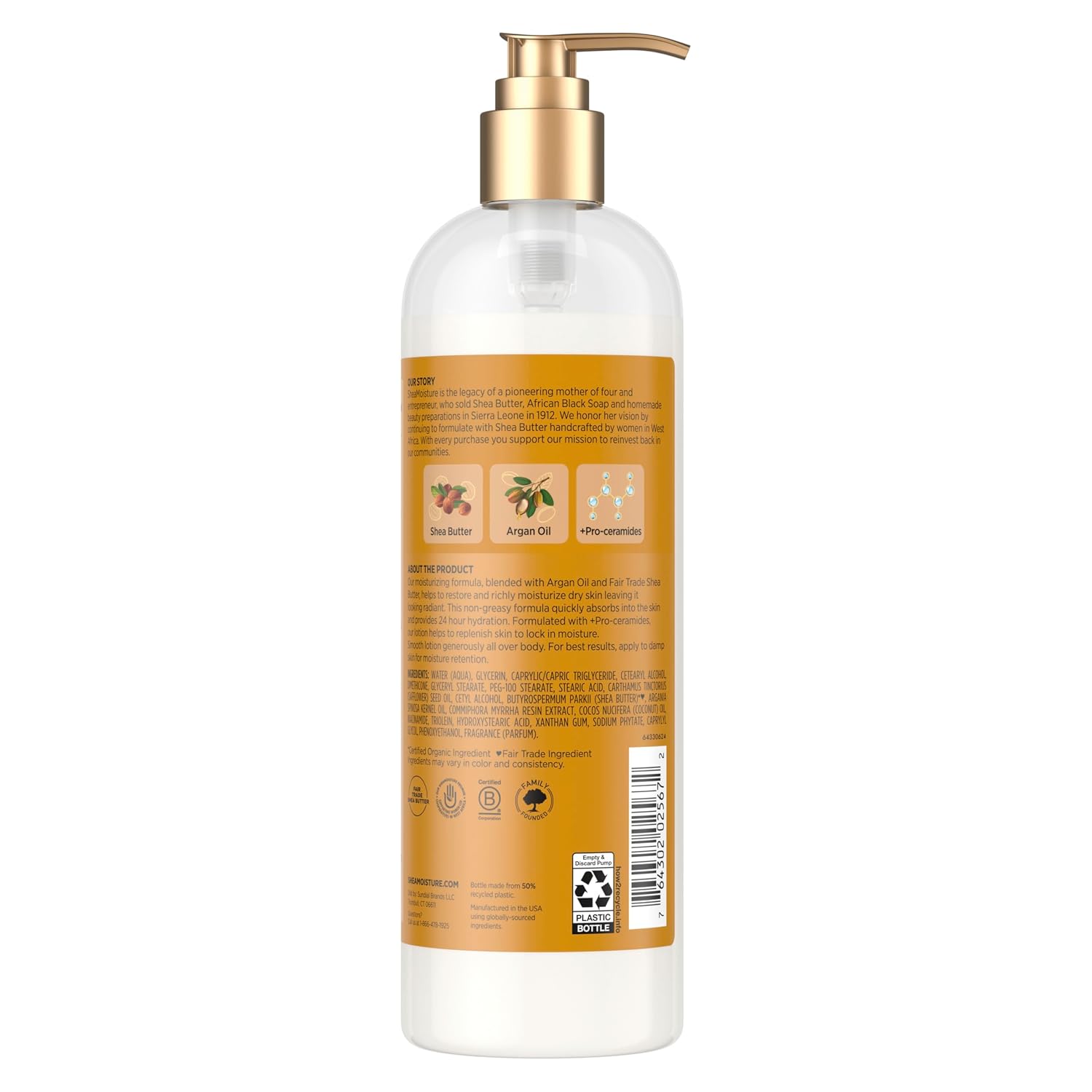 SheaMoisture Raw Shea Butter Body Lotion 24-Hour Moisture 16oz | For dry skin - restores moisture for 24 hours with Raw Shea Butter, Argan Oil and Pro-Ceramides. - Image 2