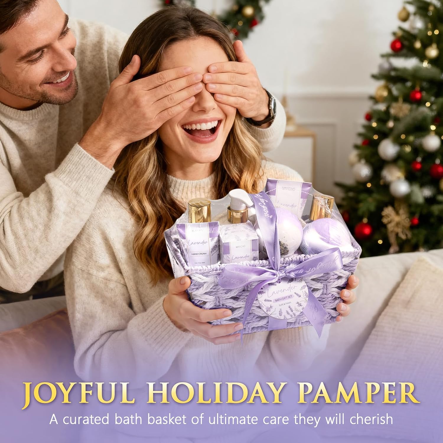 Birthday Gifts for Women Spa Gift Baskets Bath Set for Women Self Care Kit | Lavender Home Bath and Body Kit Spa Care Package, Christmas Anniversary Gifts for Women Mom Her Wife Girlfriend Friend Sister - Image 3