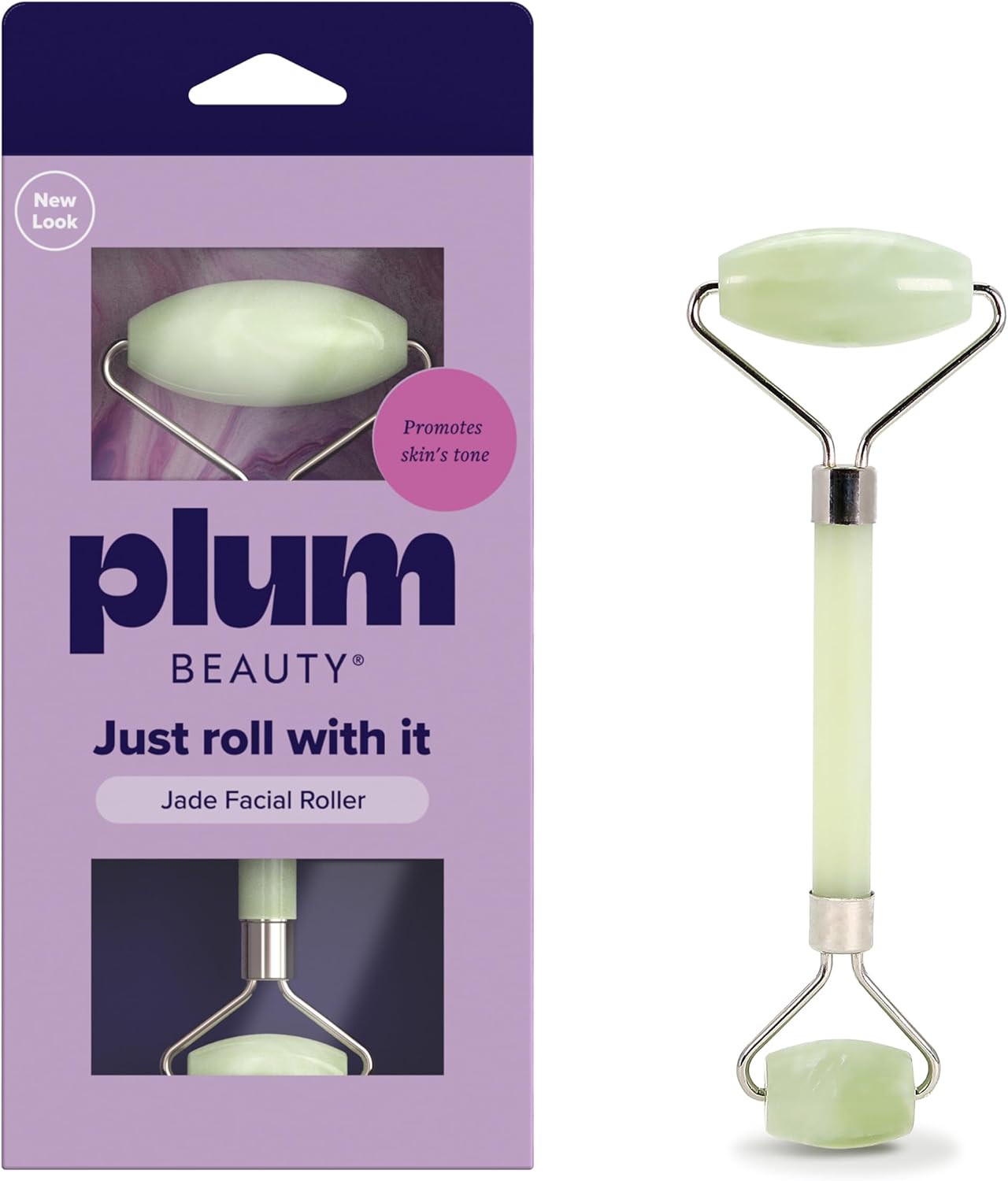 Plum Beauty Jade Roller - Face Roller, Gua Sha Facial Tools, Pack of 1 | Facial Roller for Wrinkles and Lifting, Eye Roller for Puffy Eyes, Supports Lymphatic Drainage Massage. - Image 8