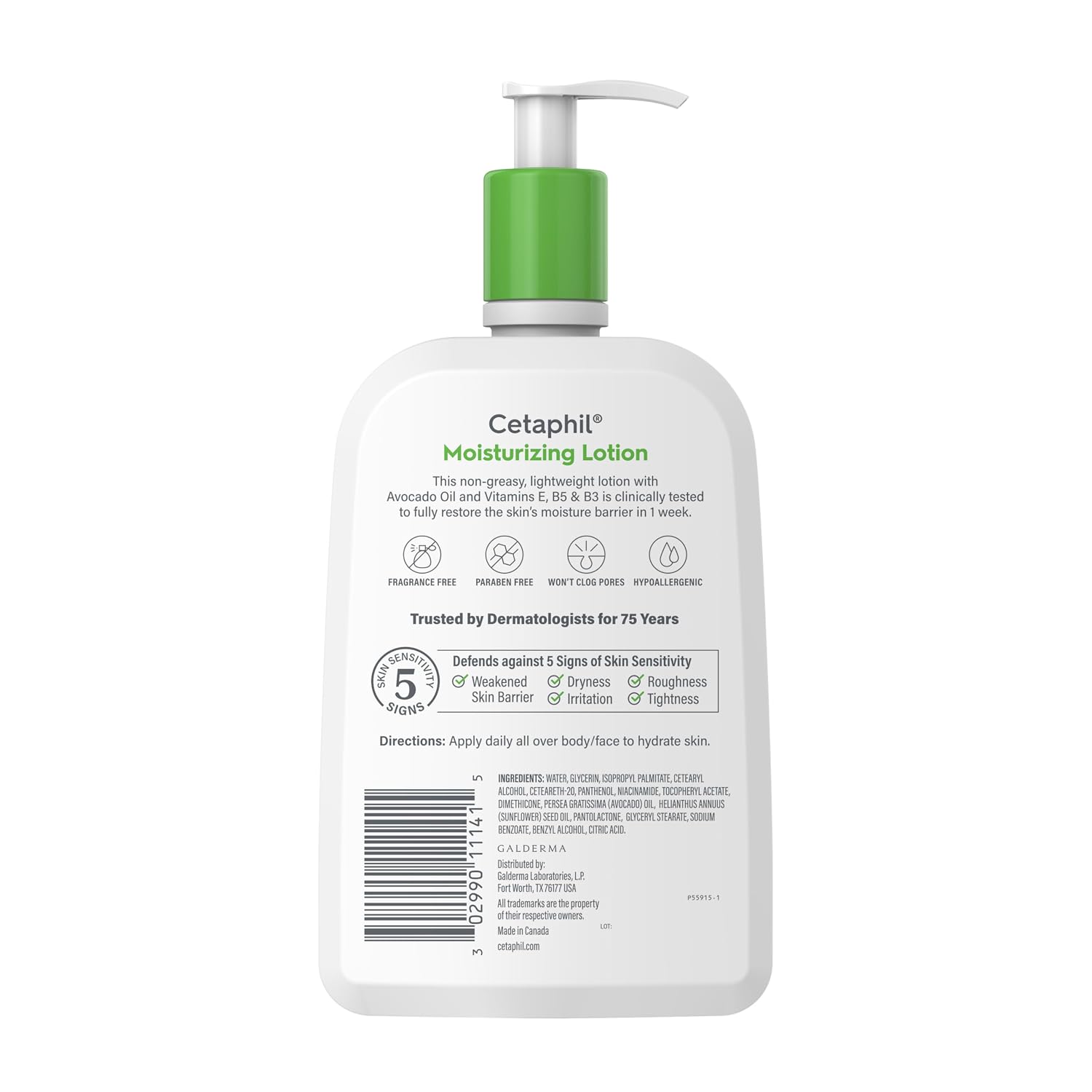 Cetaphil Moisturizing Face & Body Lotion, Sensitive Skin, 20oz | Fragrance-Free, Hypoallergenic, Non-Comedogenic, Hydrates Dry Sensitive Skin, Dermatologist Recommended, Large 20 Oz - Image 9