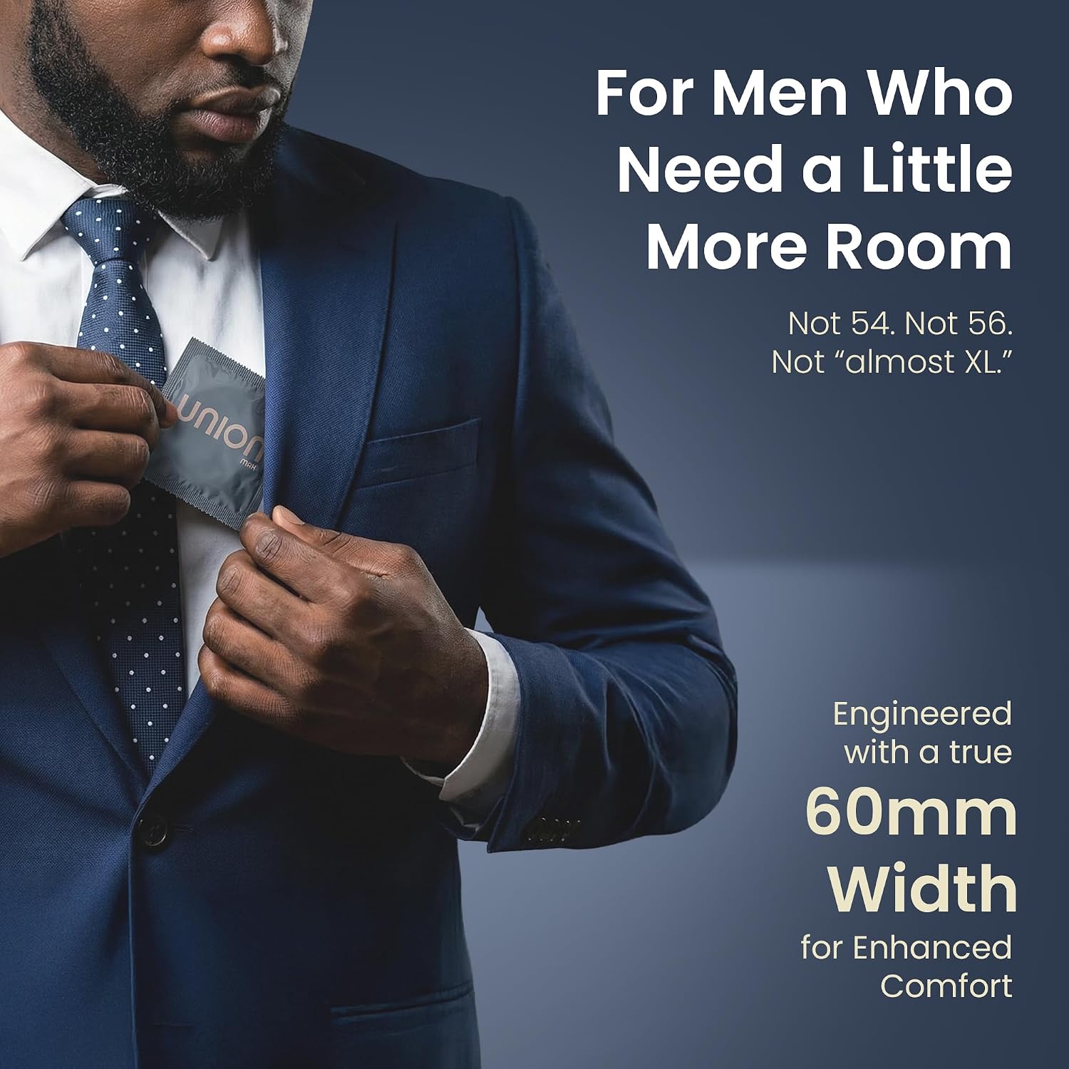 UNION MAX Condoms - True XL Ultra-Thin Extra Large 60mm Size, 12 Count Pack | Natural Latex with Flared Head, Vegan Condom, Lightly Lubricated, Large Fit for Natural Feel and Comfortable Roomier Wear - Image 2