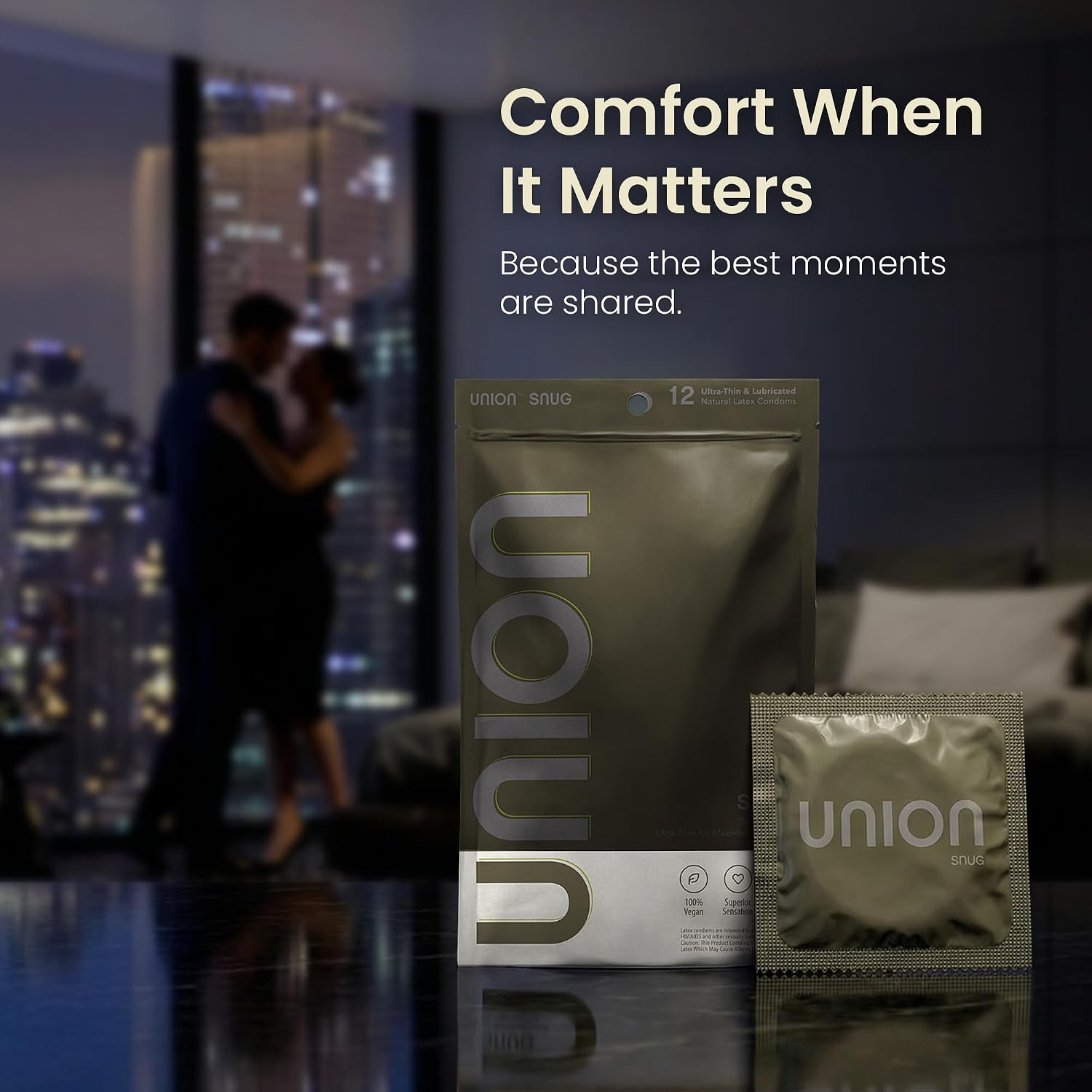 UNION SNUG Condoms - Ultra-Thin Natural Latex - Small Size 49mm, 12 Count | Fragrance-Free, Lightly Lubricated, Body-Friendly, Vegan Condoms, Extra Tight and Secure Fit for Comfort and Natural Feel - Image 8