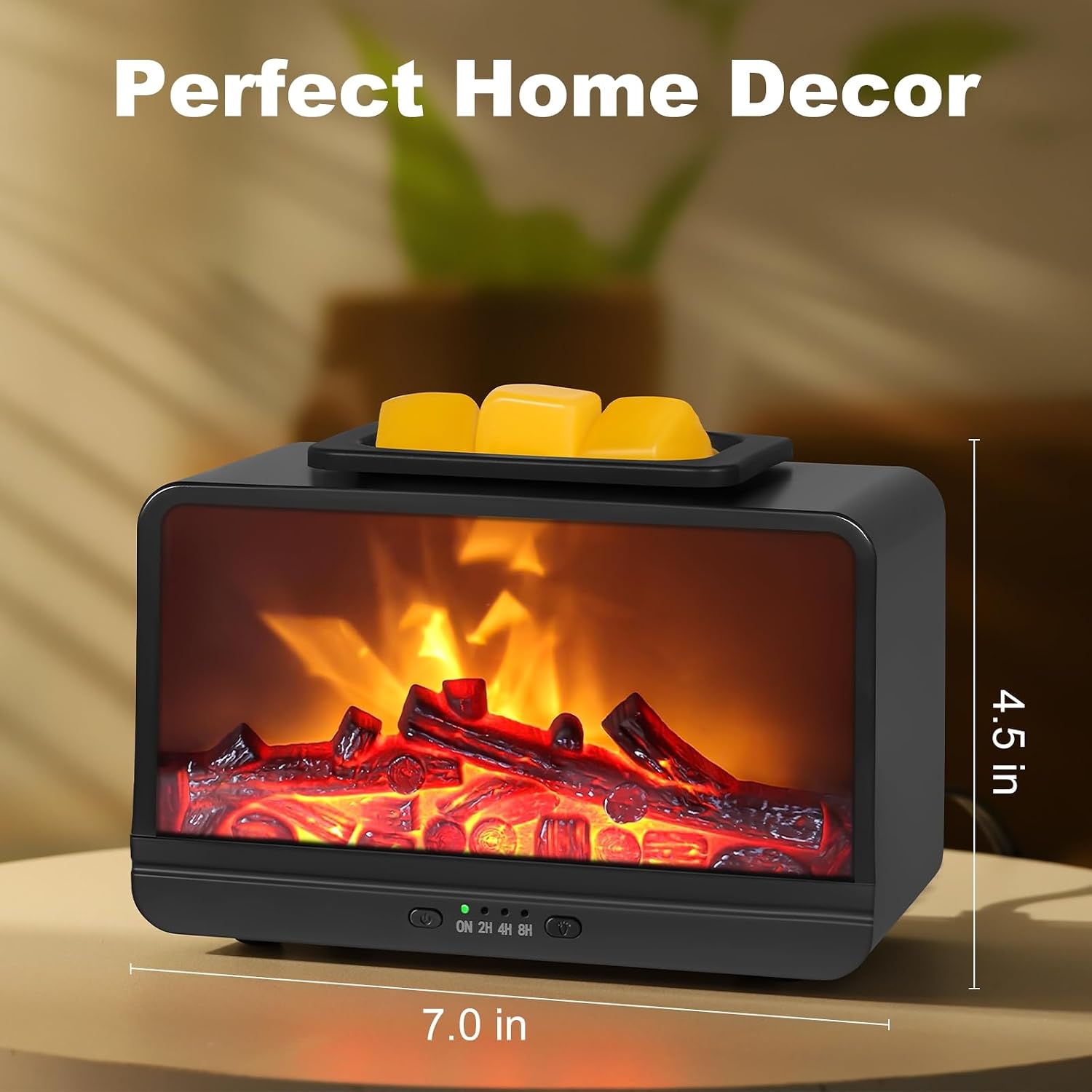 Flame Fireplace Wax Melt Warmer,Scentsy Wax Warmer with Timer, Electric Wax Warmer for Scented Wax with PTC Heating Plate, Wax Burner for Women Gifts & Home Decor(Black) - Image 6