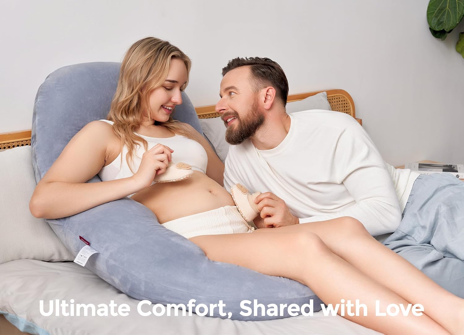 Momcozy Pregnancy Pillow for Sleeping - Dreamlign U Pro Maternity Pillow | Upgraded Adjustable Leg Pillow, Removable Cover, Support for Full Body for Pregnant Women, Side Sleeper, 50-72 Inch - Image 7