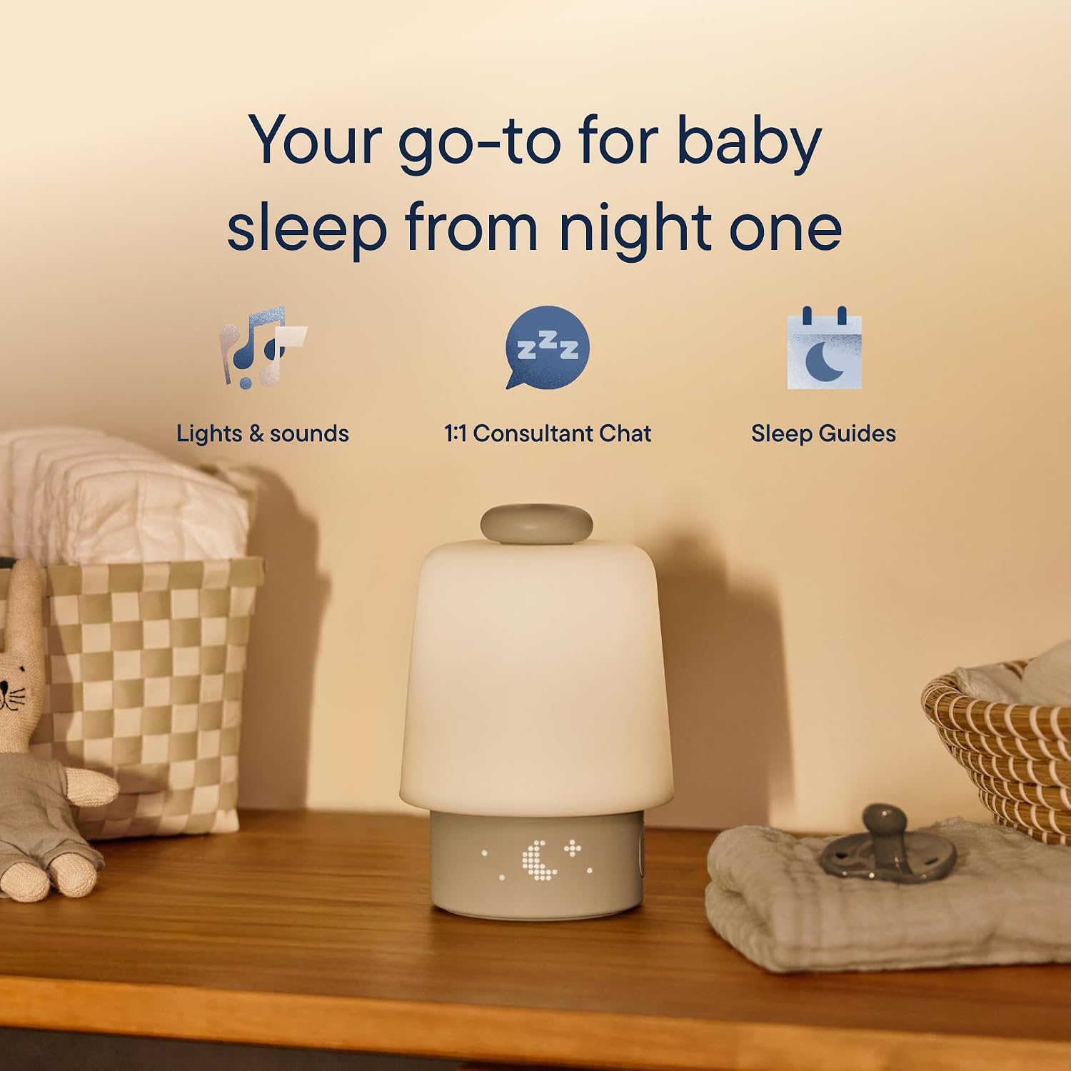 Hatch Baby Sound Machine & Night Light Routine Builder (Greige) | White noise machine, night light, toddler & kid time-to-rise alarm clock, registry essential with 3 months of sleep support - Image 2