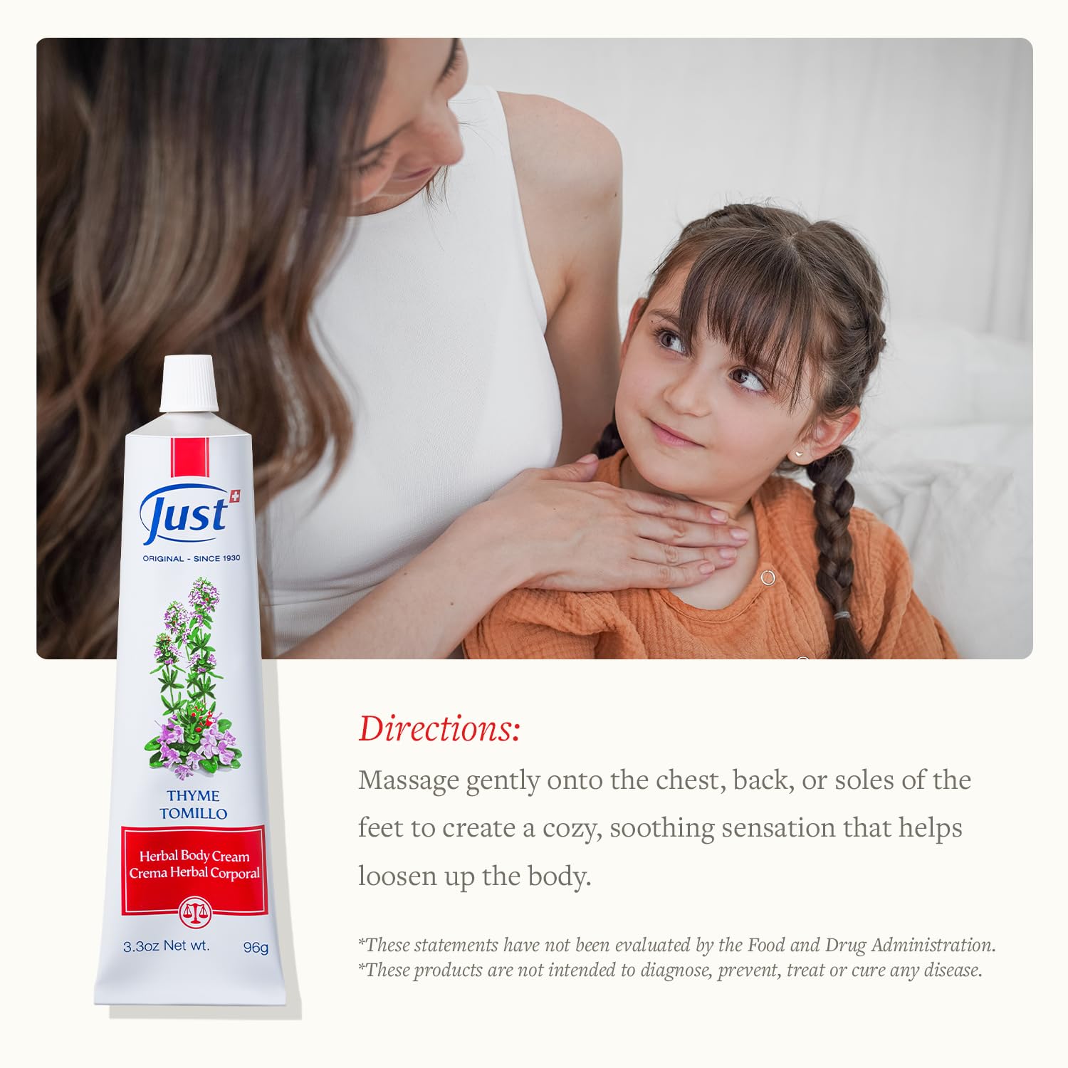 Swiss Just - Thyme Tomillo - Massage Cream - Camphor Eucalyptus Oils - 96 g | With Rosemary, Pine And Chamomile Oils, Smooth Texture, Ideal For Massage And Daily Body Care Routine - Image 4