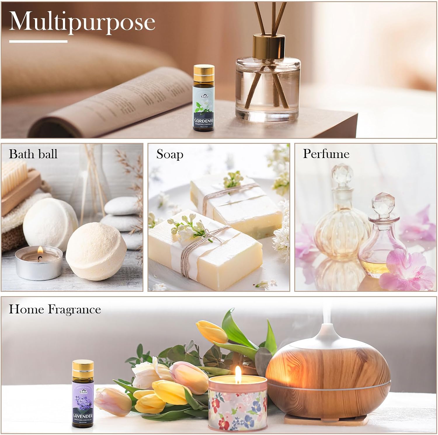 Essential Oil Set, 40 Pcs Fragrance Aromatherapy Oils for Skin, Diffusers, Home Care, Humidifier, Laundry, Candle Making - Tea Tree, Sandalwood, Lavender, Vanilla, Eucalyptus and More(5mL) - Image 5