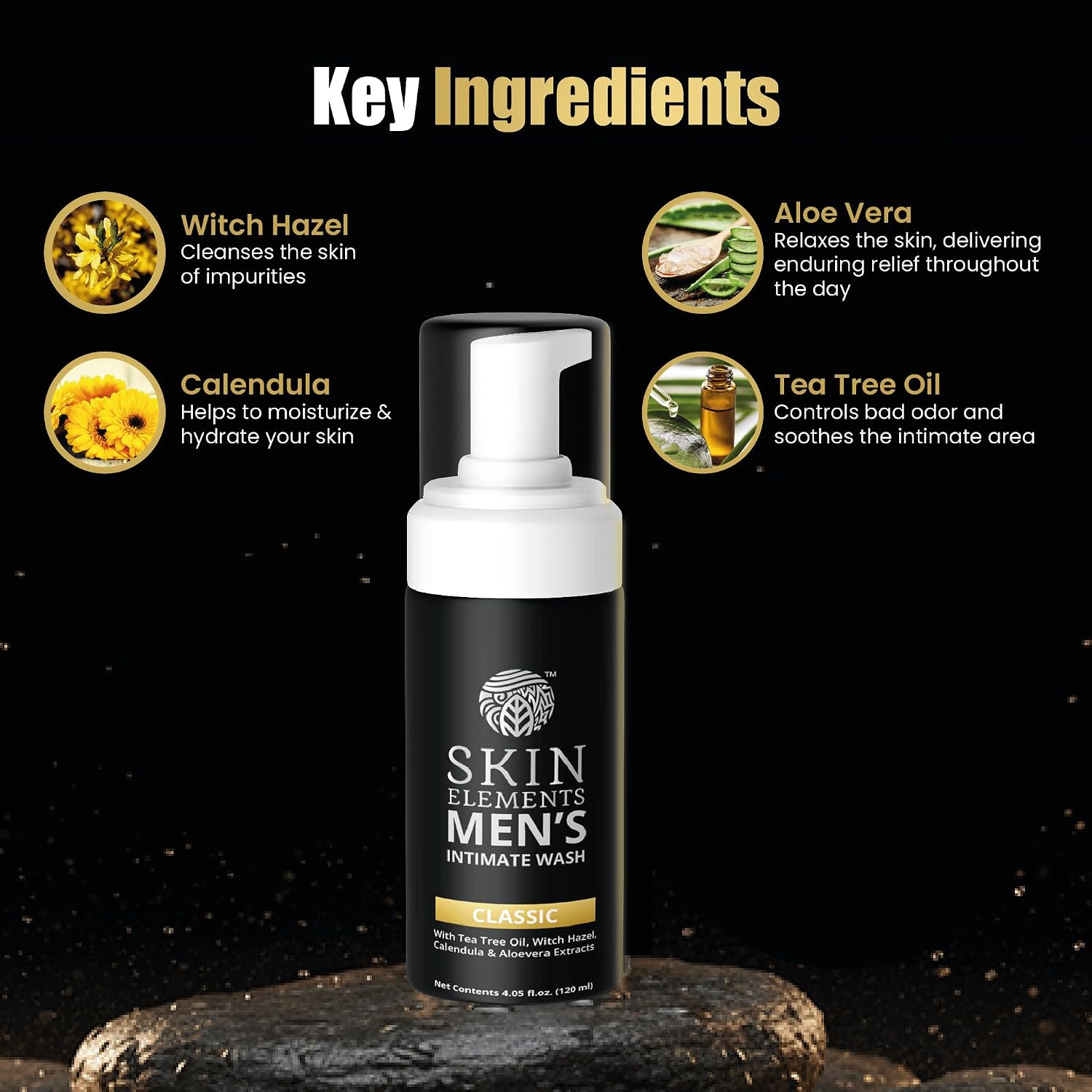 Skin Elements Men’s Intimate Wash | Tea Tree Oil & Aloe Vera | 4.05 Fl Oz - Image 4