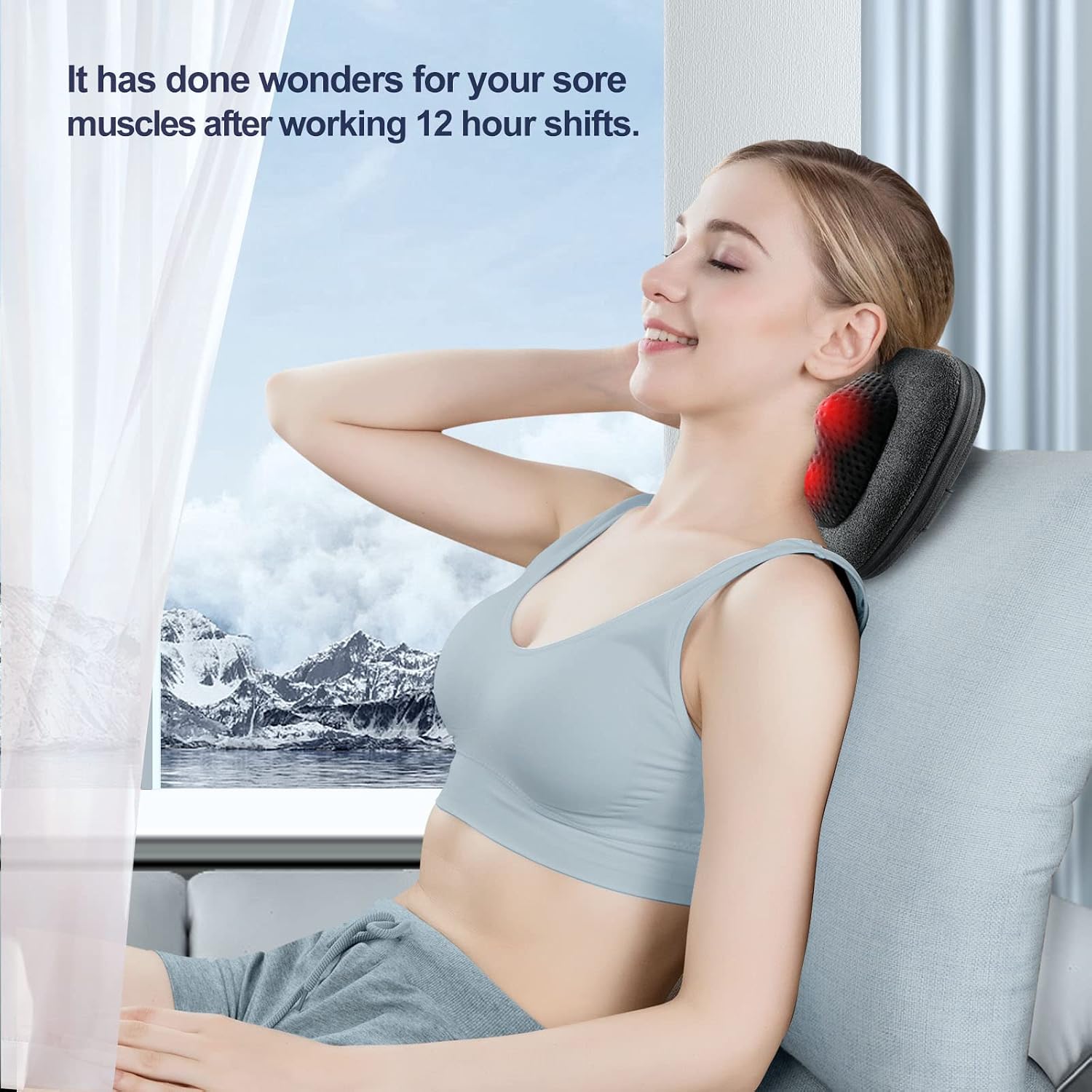 VIKTOR JURGEN Back Massager, Neck Massager with Heat, Massage Pillow Gifts for Men & Women, Electric Shiatsu Back Massager, Deep Kneading Shoulder Massager for Full Body Muscle,Massage at Home, Car | Electric 3D Kneading Massage Pillow for Neck, Shoulder, Back, Christmas for Men Women Dad Wife Mom Gifts (NOT Cordless) - Image 3
