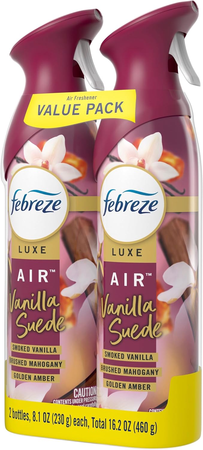 Febreze Air Mist, Air Freshener Spray, Odor Fighting Room Spray, Deodorizer for Home Bathroom Kitchen Office Apartment Dorm Room Classroom, Vanilla Suede, 8.1oz, 2ct - Image 12