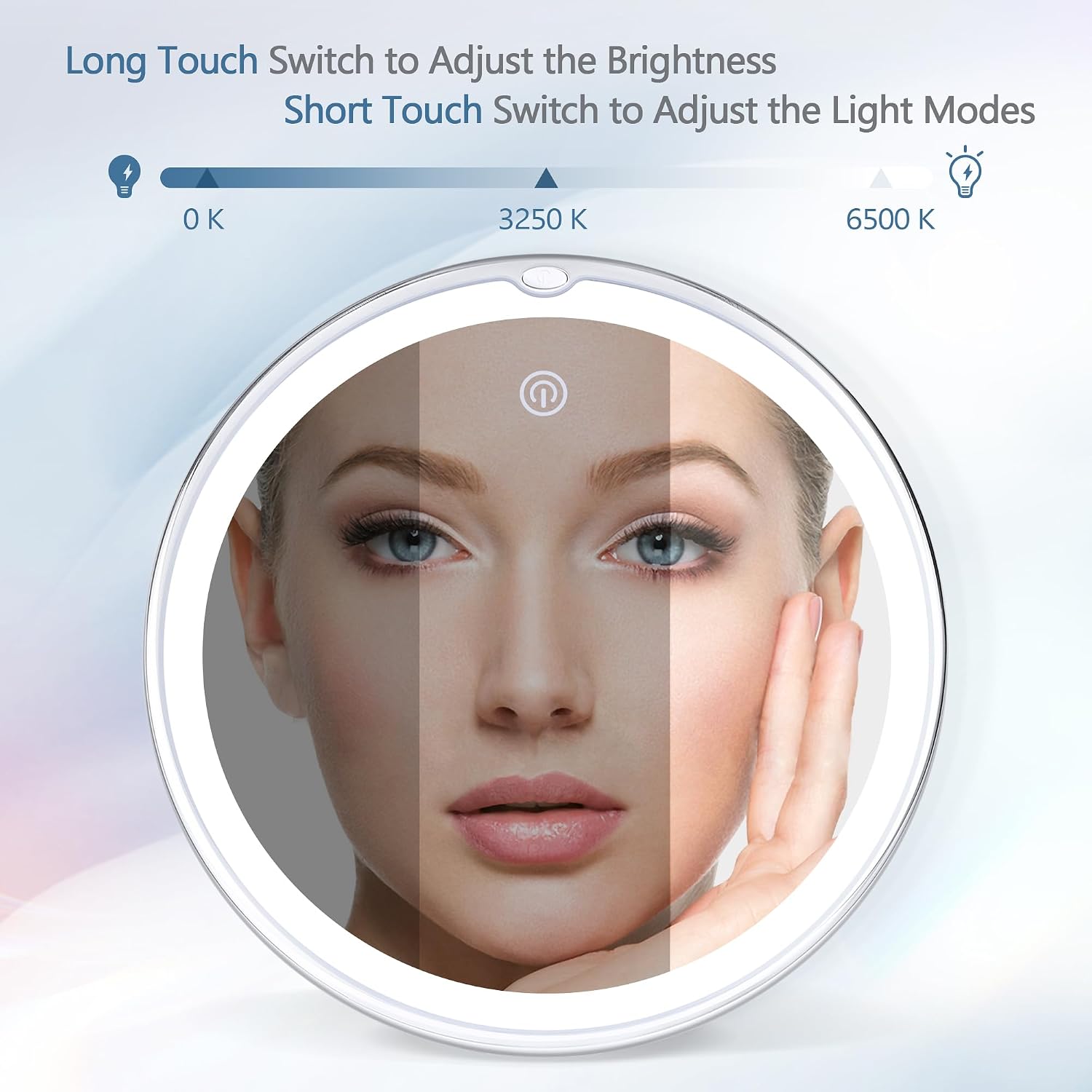 Magnifying Mirror with Light 30X, Lighted Makeup Mirror 30X for Precision Makeup, 3 Color Modes and Adjustable Brightness, 360° Swivel Magnifying Mirrors Suction Cup for Bathroom 8 Inches - Image 4