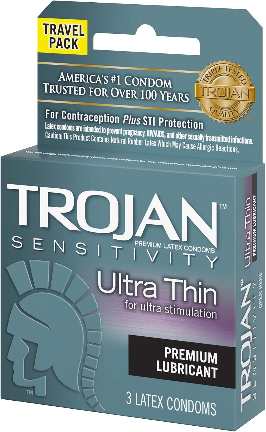 Trojan Sensitivity Ultra Thin Lubricated Condoms (Pack of 1) 3 Count - Image 3