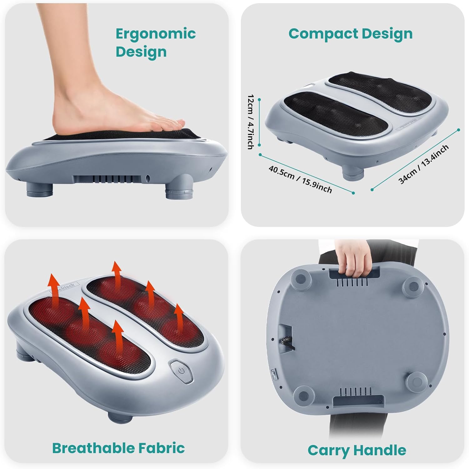 Nekteck Shiatsu Foot Massager with Heat for Plantar Fasciitis | HSA Eligible FSA Heated Electric Kneading Foot Massager Machine, Heat Function and Power Cord, Idea Gifts for Him Her Man - Image 8