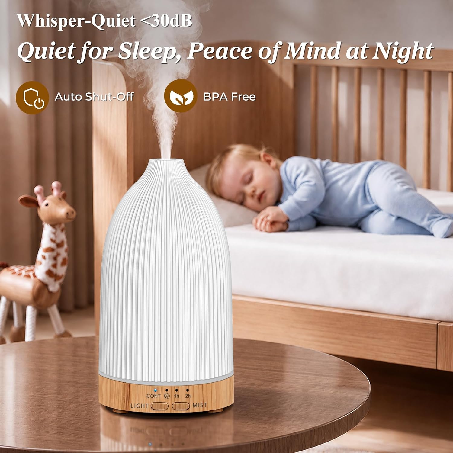 URPOWER 150mL Essential Oil Diffusers for Home Aromatherapy Diffuser | With 7 Color Changing Lights, Timer & Auto Shut-Off Scent Diffuser for Bedroom, Office, Yoga and Everyday Home Use - Image 4