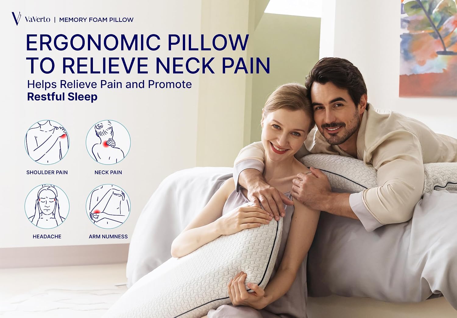 King Size Memory Foam Pillows - Firm Pillow - King Size 1-Pack | Memory foam pillow - Back stomach & side sleepers - Shoulder & back pain relief -Cooling pillow washable bamboo viscose cover - Image 9