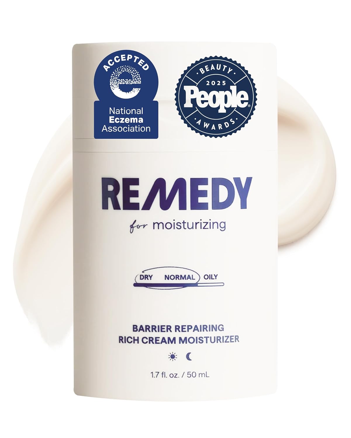 REMEDY Rich Barrier Repairing Cream Face Moisturizer for Dry Sensitive Skin | Quadruple Ceramide Complex, Peptides and Squalane, Eczema Certified, Fragrance Free, By Dermatologist Dr. Shah, 1.7 fl oz