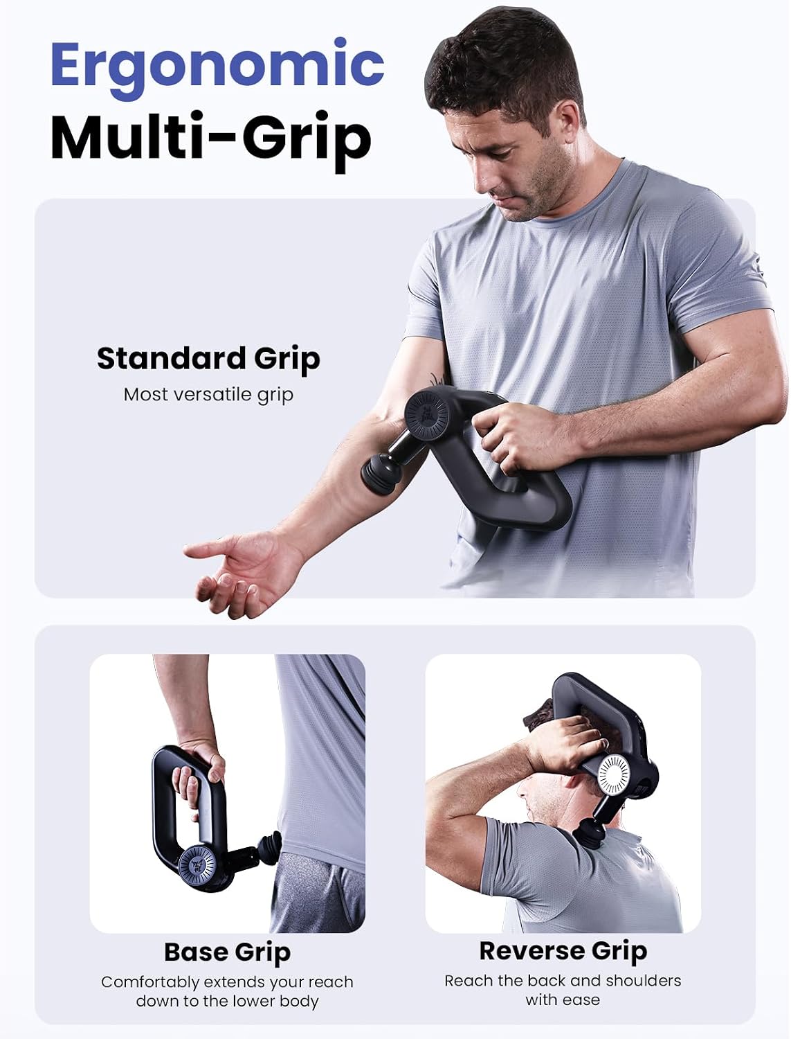 BOB AND BRAD D6 Pro Massage Gun Deep Tissue Percussion with 16mm Amplitude 85lbs Stall Force, FSA Eligible & HSA Approved Professional Muscle Massager for Athletes, Quiet Electric Back Massager - Image 9