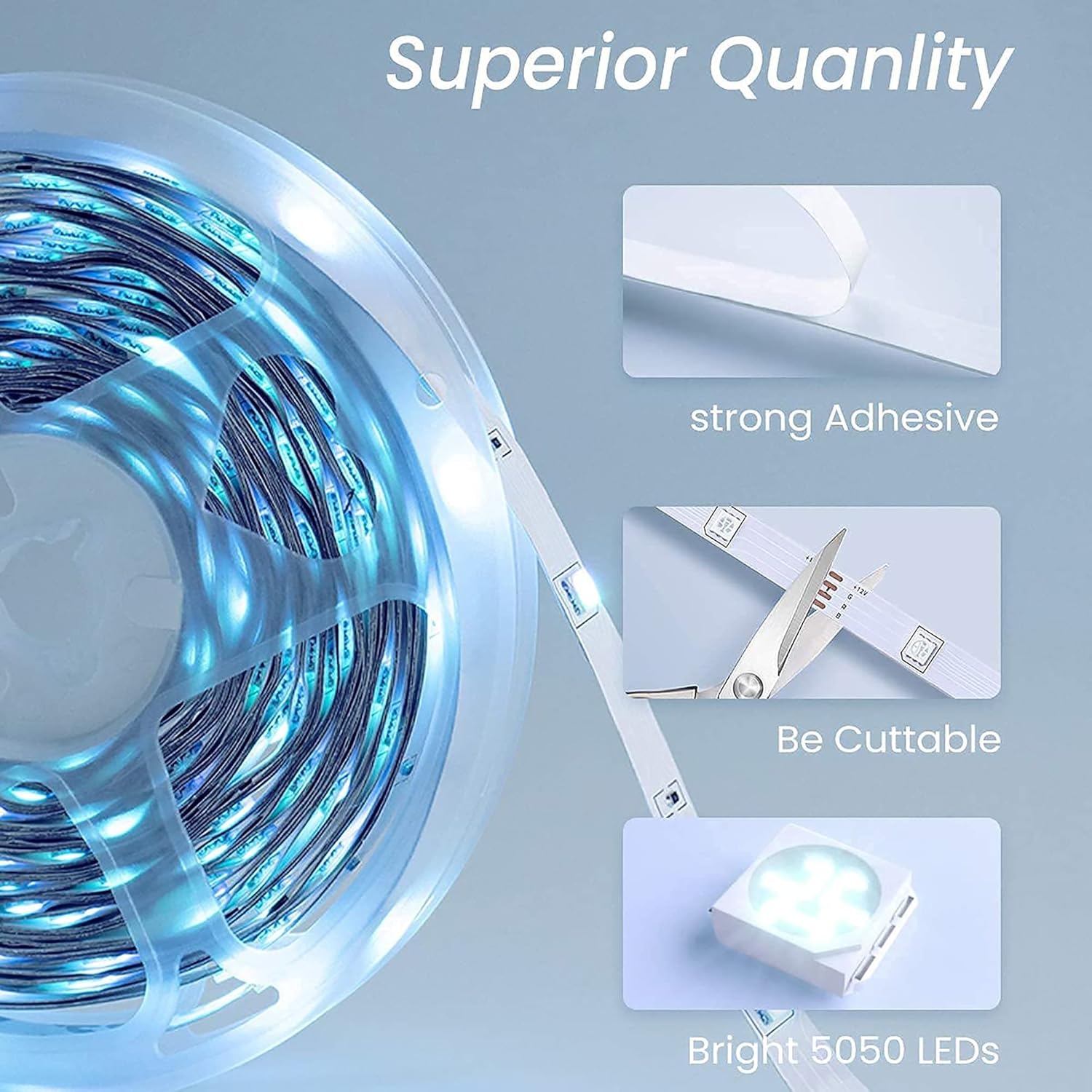 TJOY 100FT Smart Led Strip Lights for Bedroom Alexa Compatible Wireless RGB | Music Sync, RGB Color Changing Lights for Room Decor(APP+Remote+Voice control) - Image 6