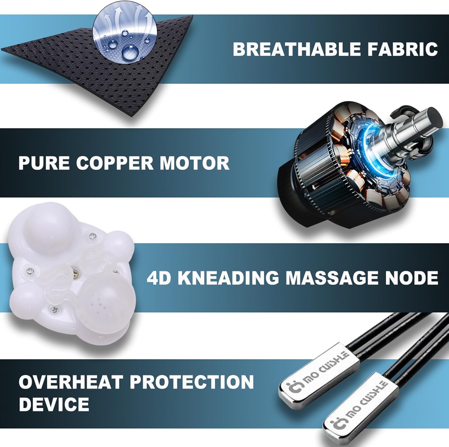 Mo Cuishle Shiatsu Back Shoulder and Neck Massager with Heat, Electric Deep Tissue 4D Kneading Massage, Best Gifts for Women Men Mom Dad, Fathers Day, Mothers Day, Christmas Gifts - Image 6