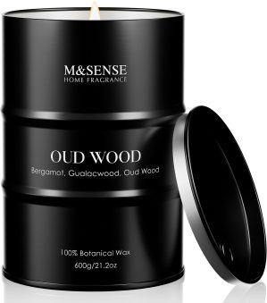 M&SENSE Oud Wood Scented Candl...