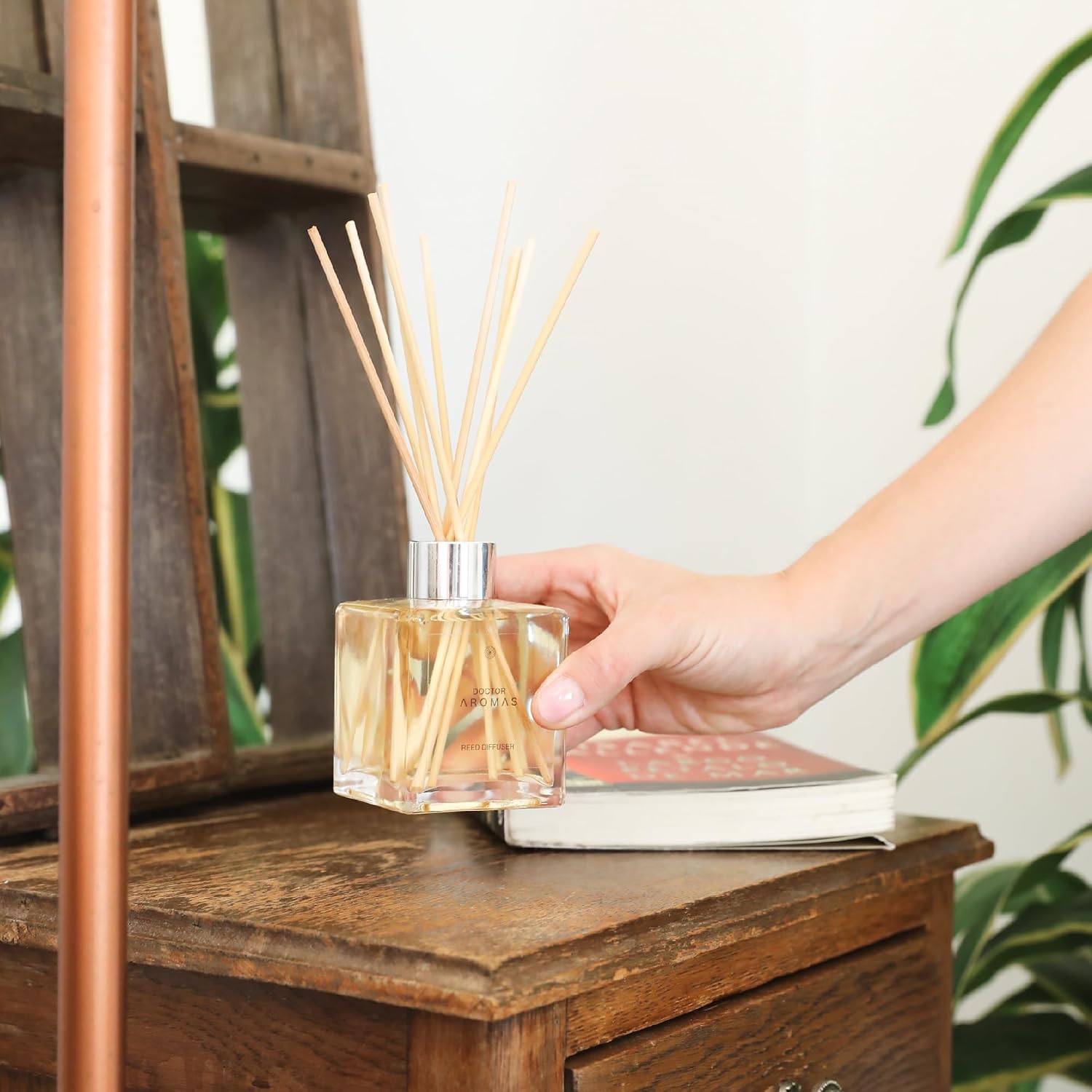 Doctor Aromas Premium Reed Diffuser Diffuser Glass Jar Set Elegant Scent for Home, Room or Bathroom and Fresh Air Scent Lasting Home Fragrance Over 90 Days (Pack of 1, Hope) - Image 6