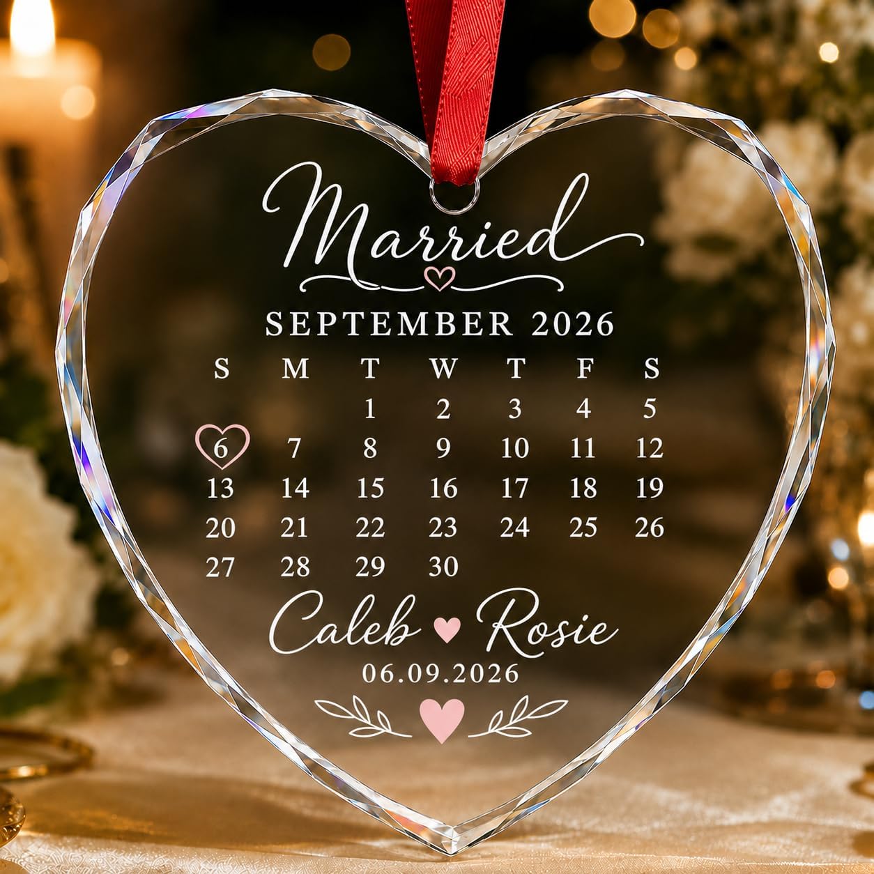 Mr Mrs Ornament - Christmas Wedding Gift for Husband, Wife - Merry & Married Glass Ornament - Our 1st Christmas Mr Mrs Gifts for Newlywed Couple, Bride, Groom - Image 7