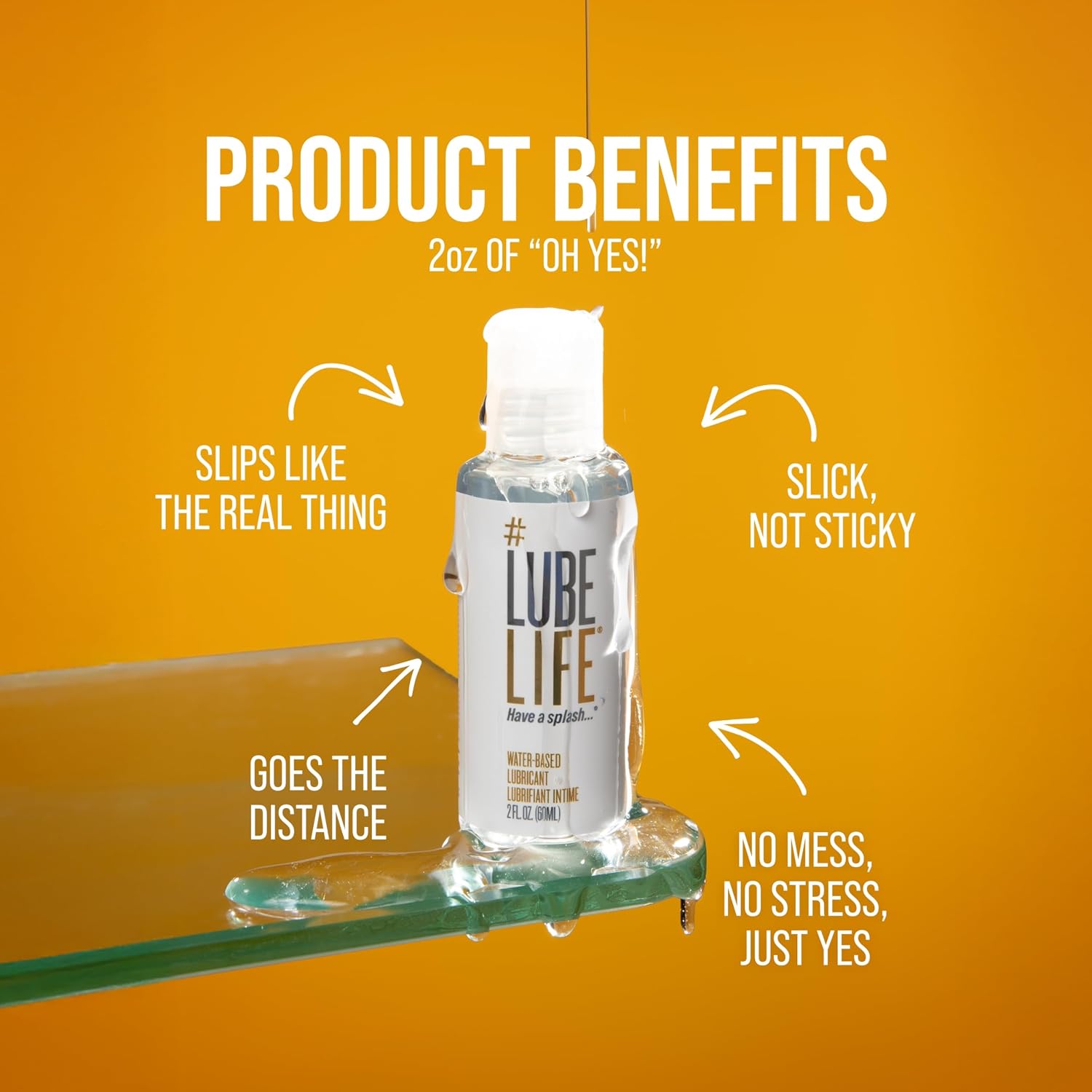 LUBELIFE Water Based Lube Personal Lubricant for Men Women Travel, 2 fl oz | Water Based Lube for privacy, toy and condom compatible, non-staining travel size, long-lasting smooth feel, fragrance free - Image 5